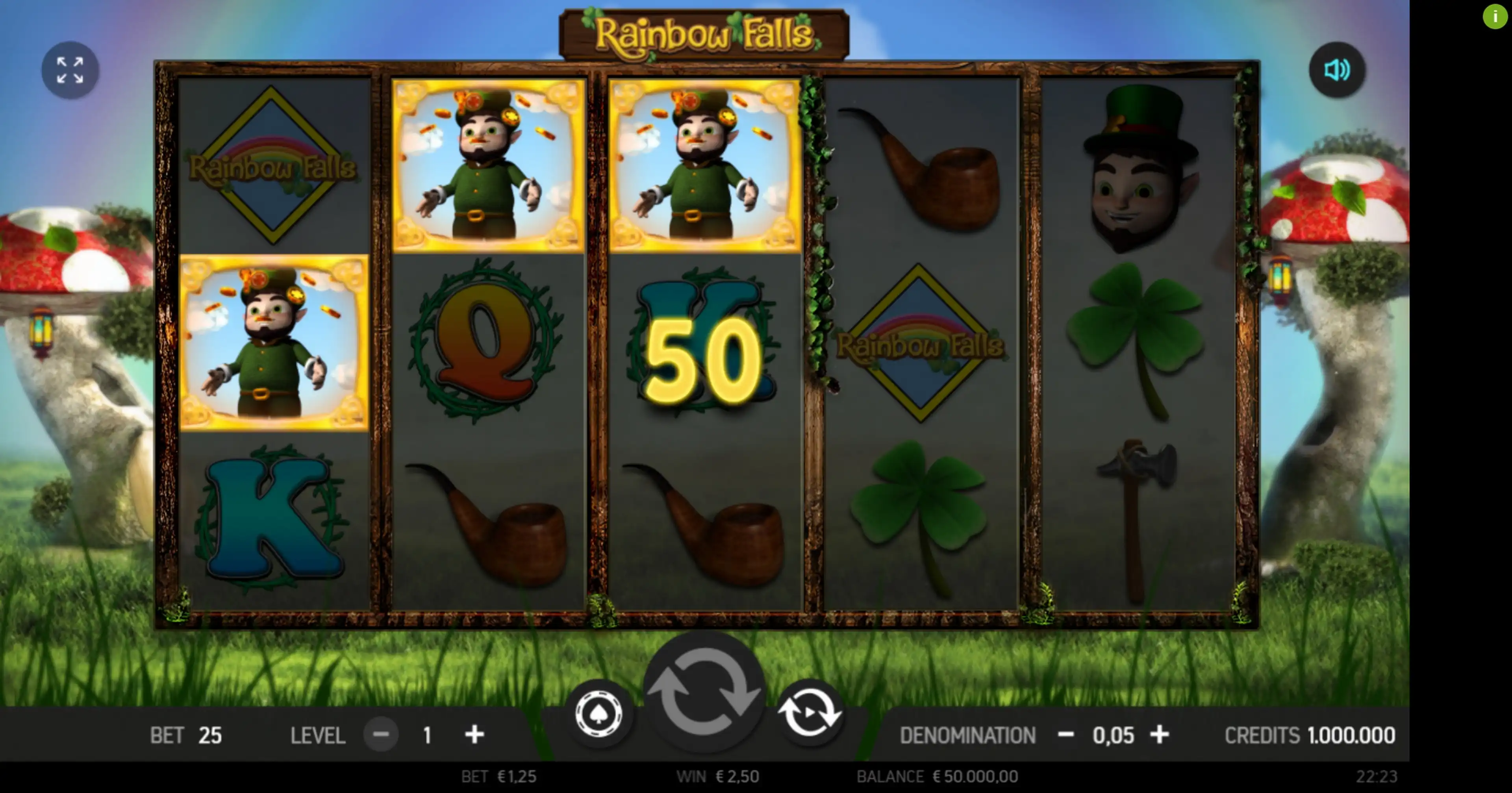 Win Money in Rainbow Falls Free Slot Game by FBM