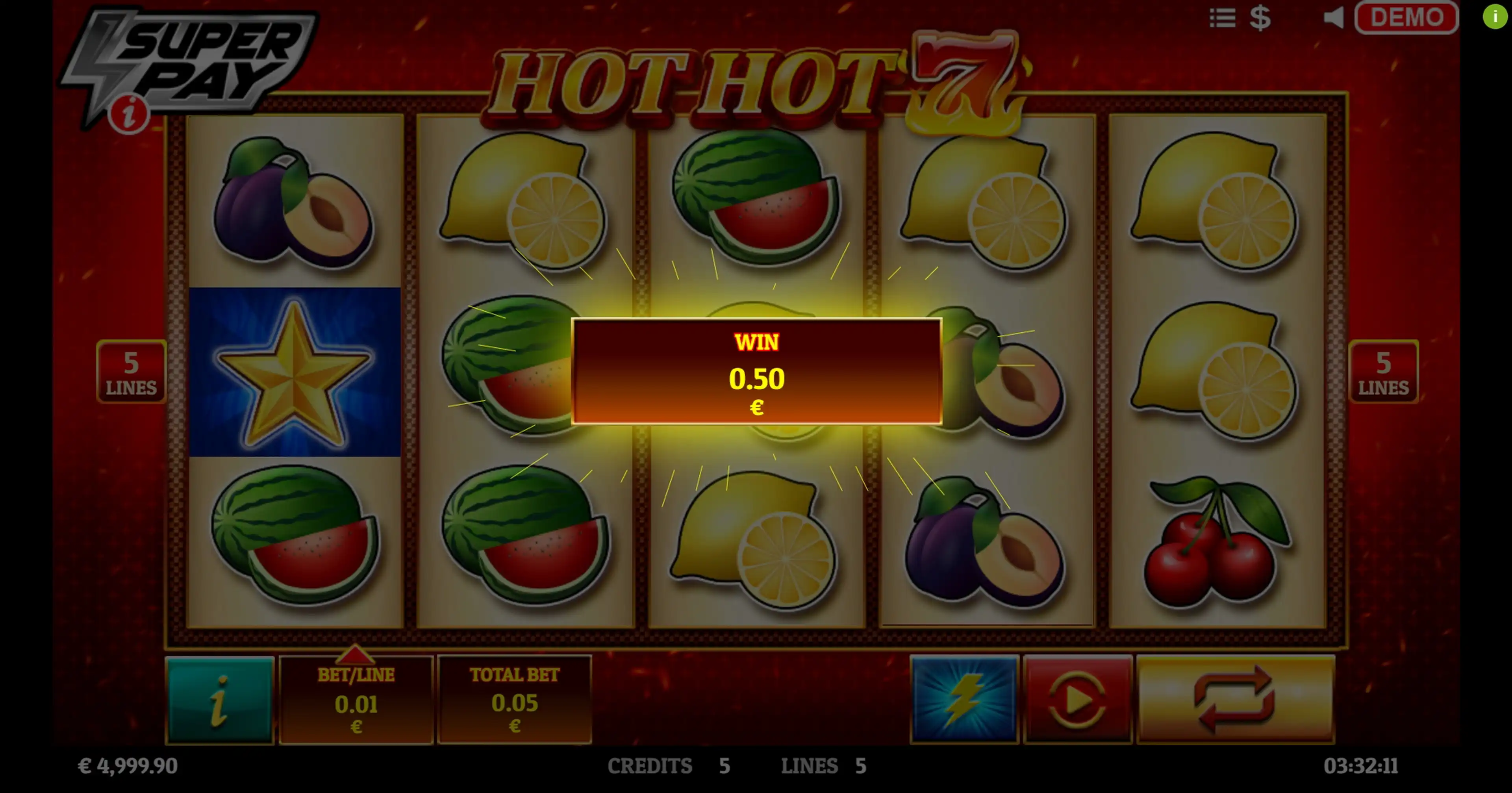 Win Money in Hot Hot 7 Free Slot Game by Givme Games