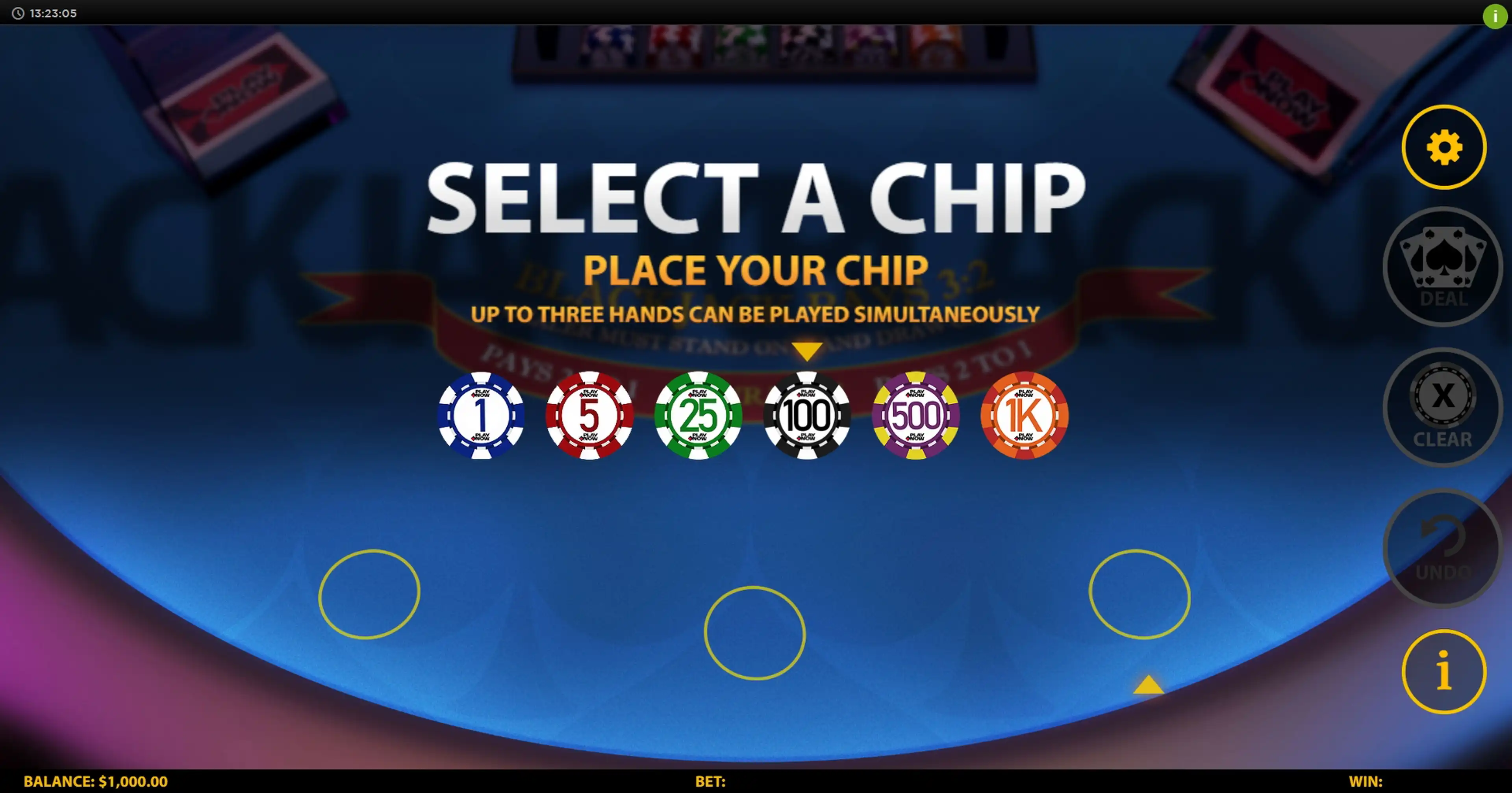 Reels in 3 Hand Blackjack Slot Game by HungryBear