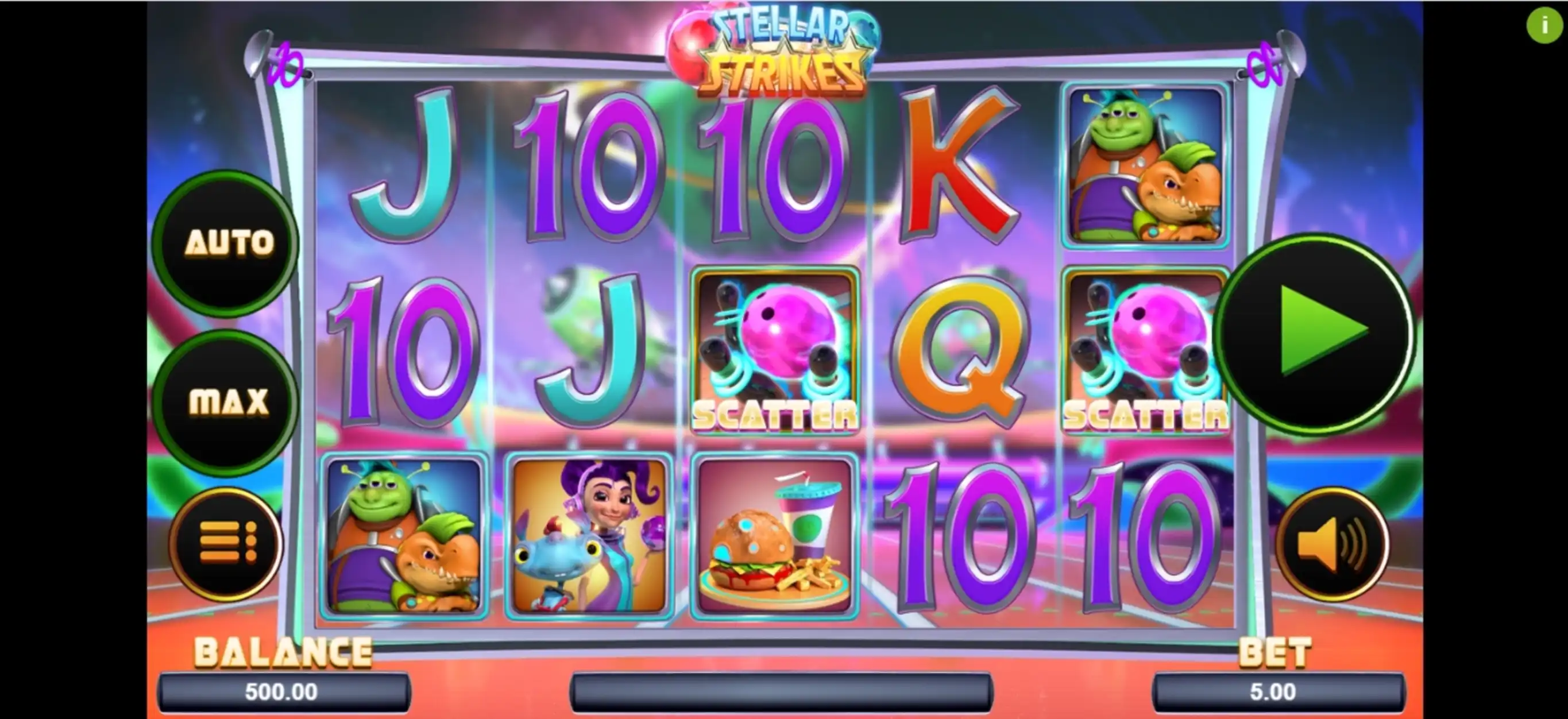 Reels in Stellar Strikes Slot Game by Magma