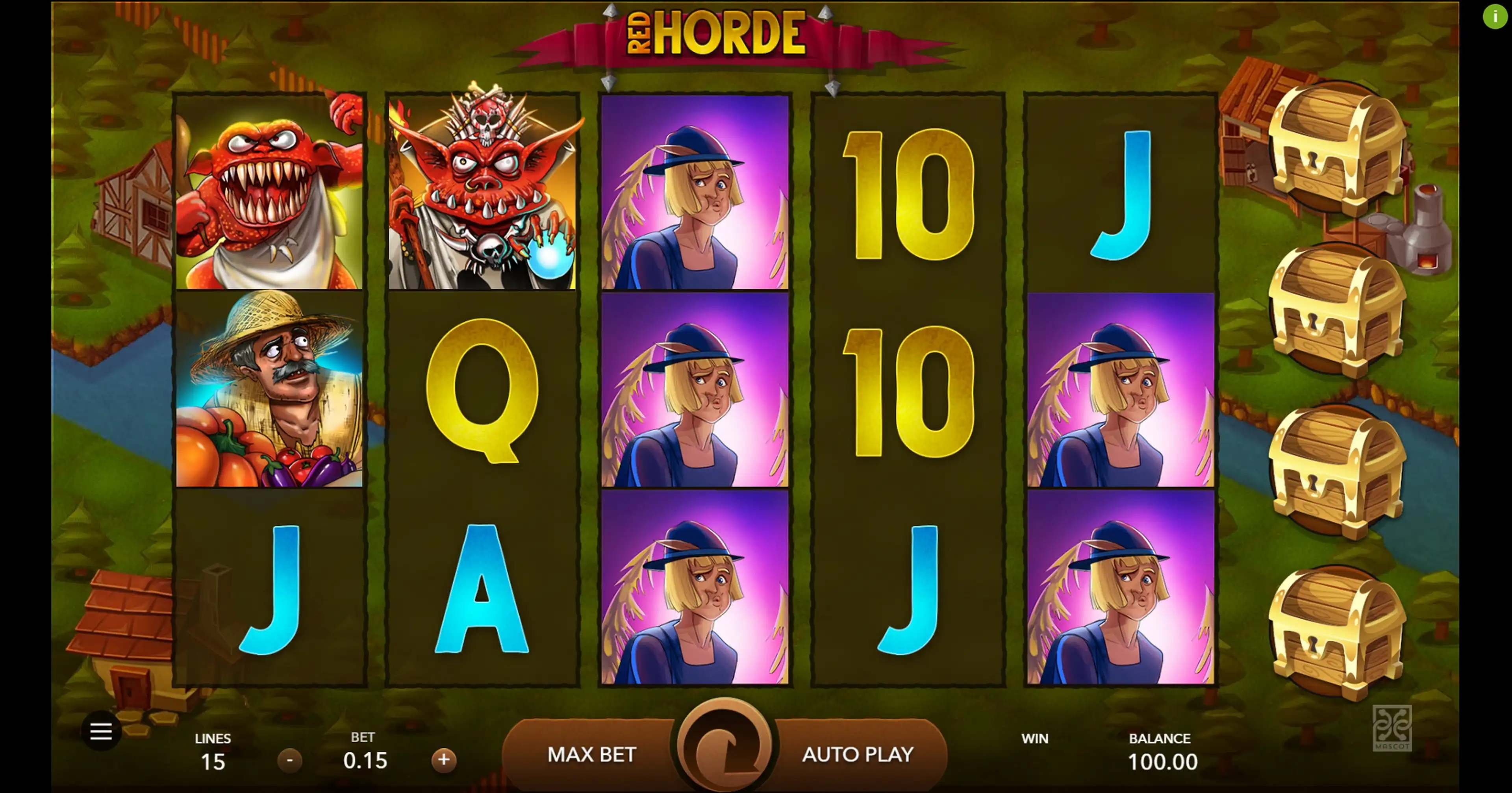 Reels in Red Horde Slot Game by Mascot Gaming