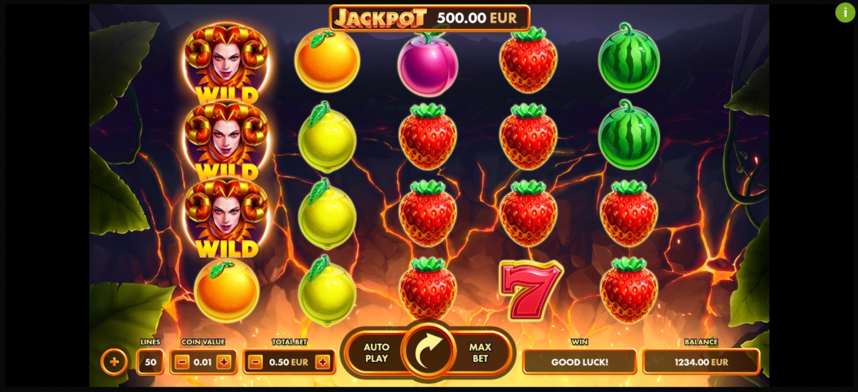 Reels in Volcano Fruits Slot Game by NetGame