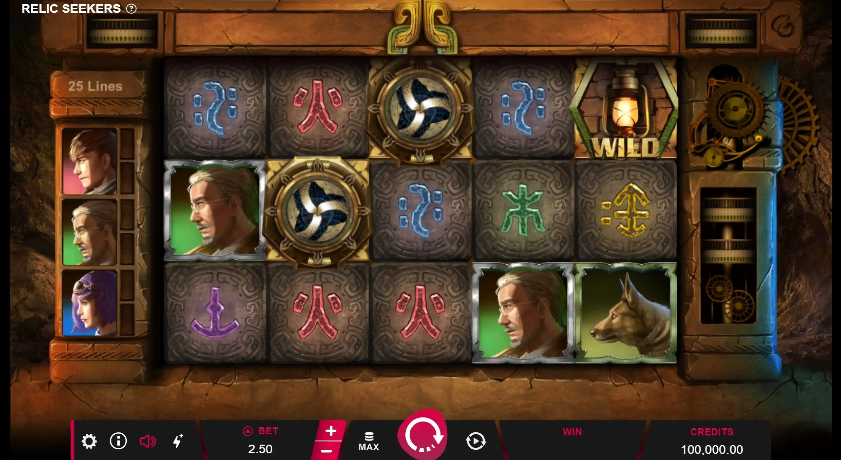 Reels in Relic Seekers Slot Game by Pulse 8 Studios