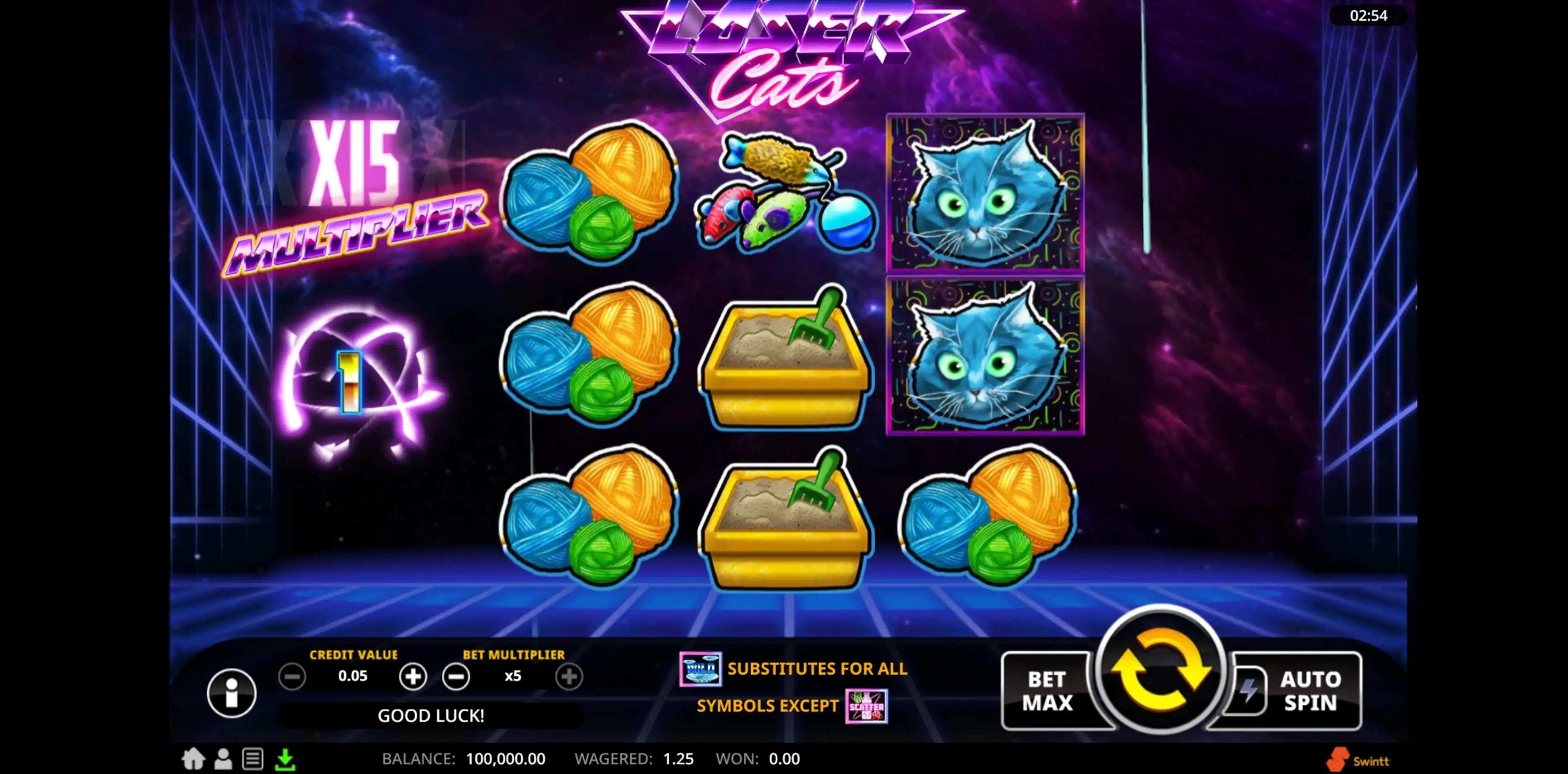 Reels in Laser Cats Slot Game by Swintt