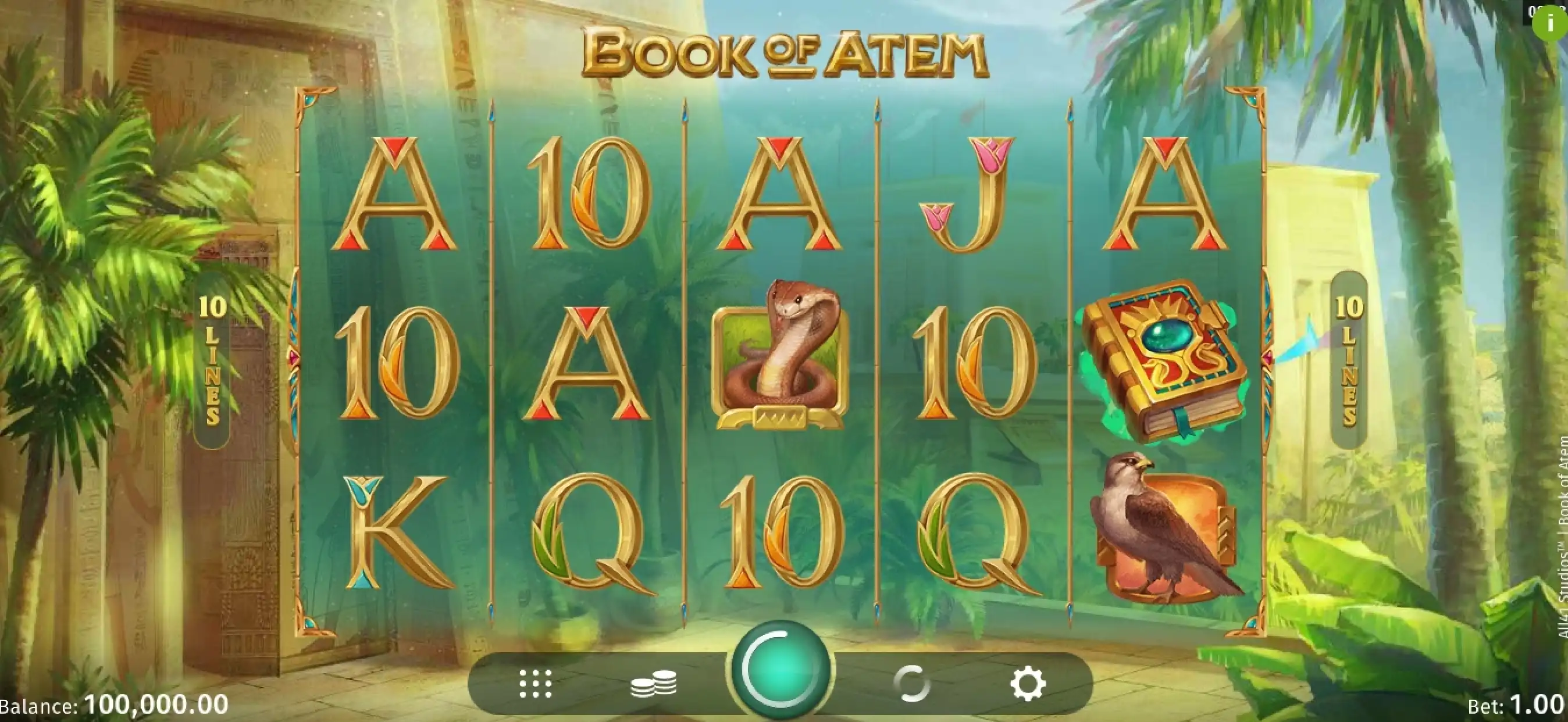 Reels in Book of Atem Slot Game by All41 Studios