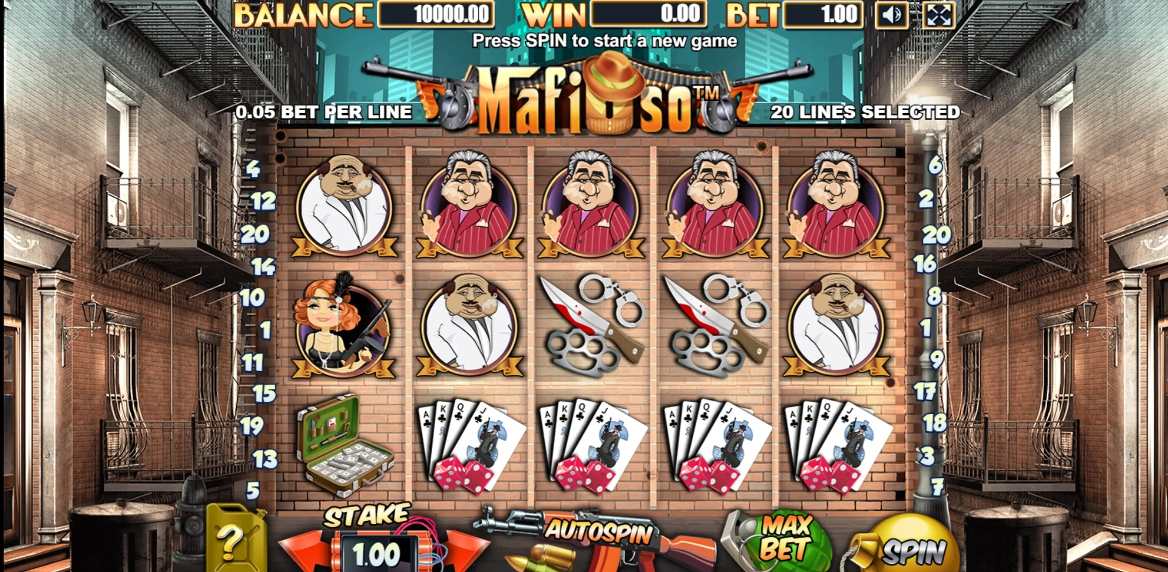 Reels in Mafioso Slot Game by Allbet Gaming