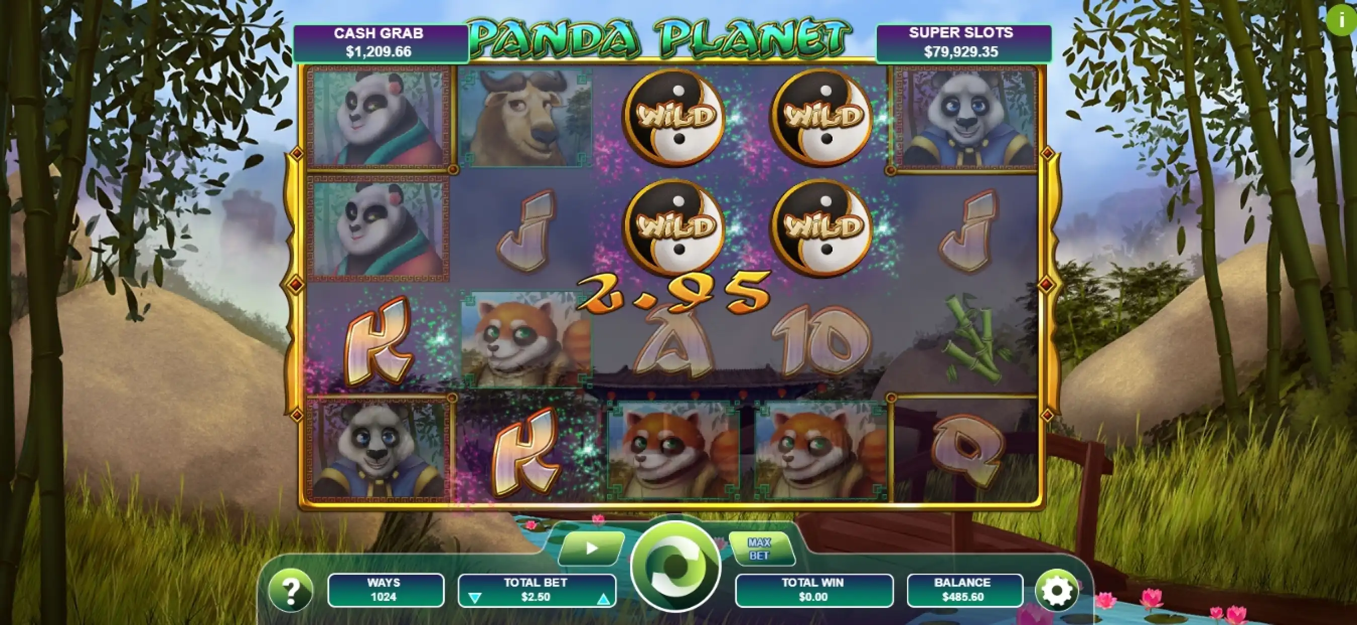 Win Money in Panda Planet Free Slot Game by Arrows Edge