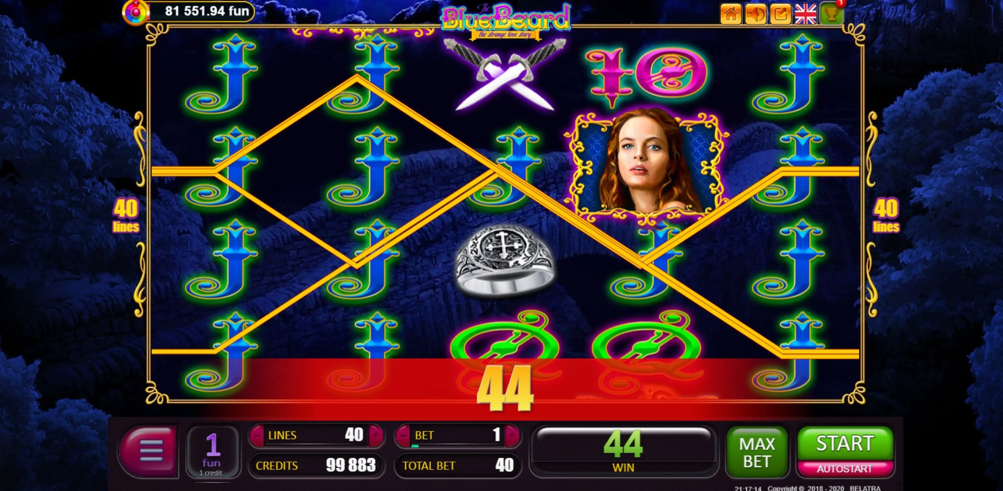 Win Money in Blue Beard Free Slot Game by Belatra Games