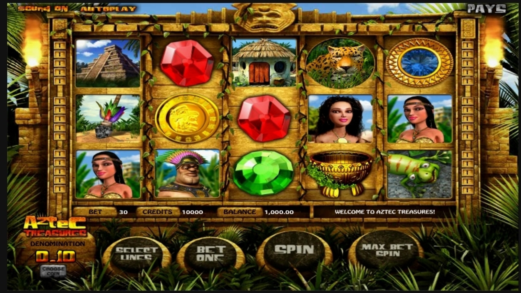 Reels in Aztec Treasures Slot Game by Betsoft