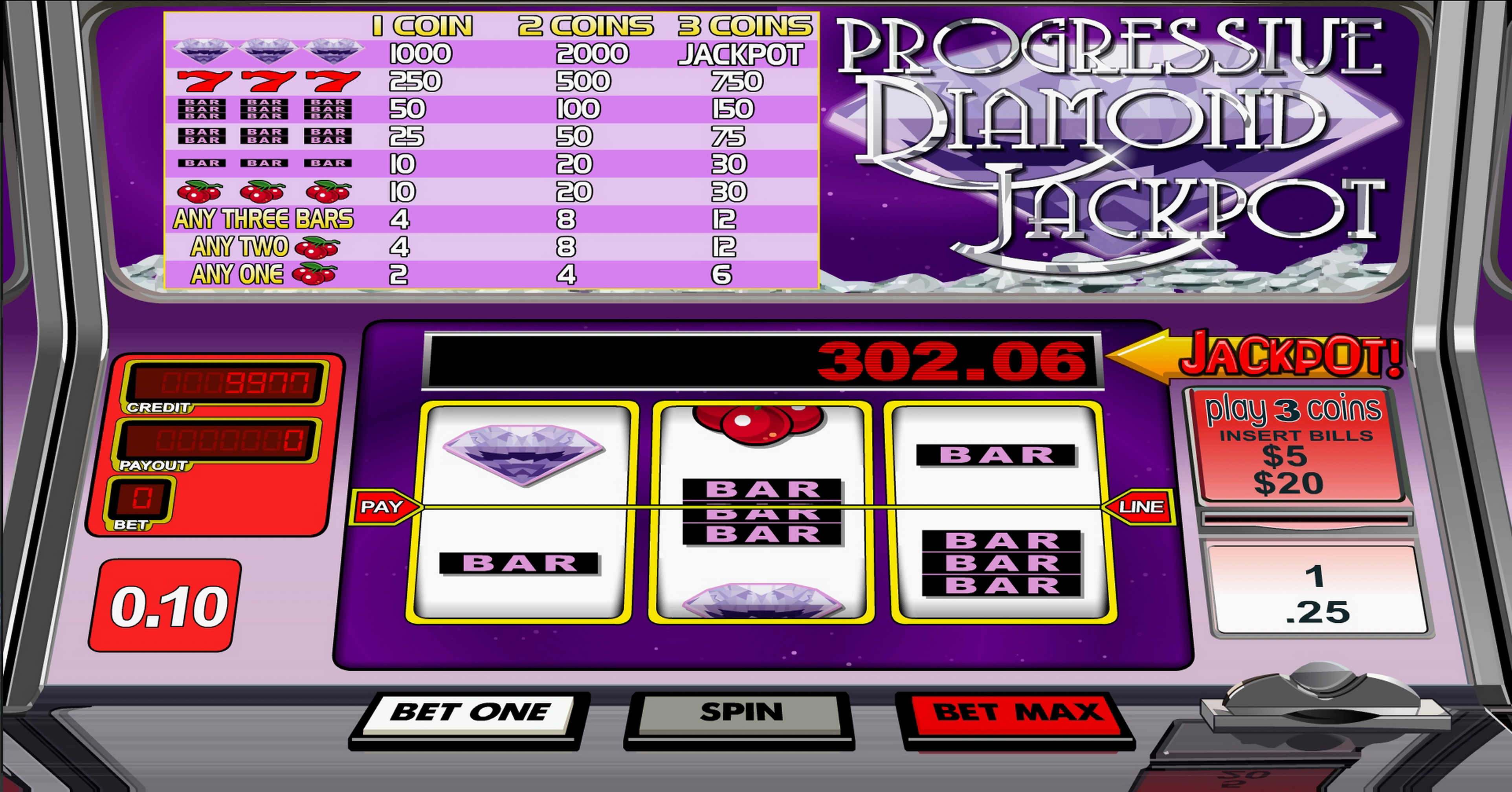 Info of Diamond Jackpot Slot Game by Betsoft