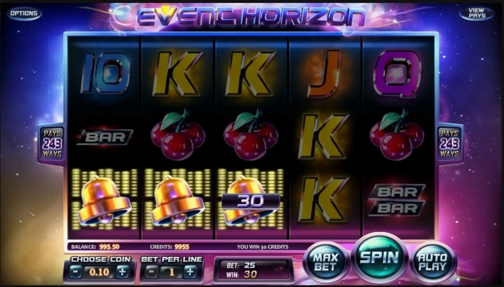 Win Money in Event Horizon Free Slot Game by Betsoft