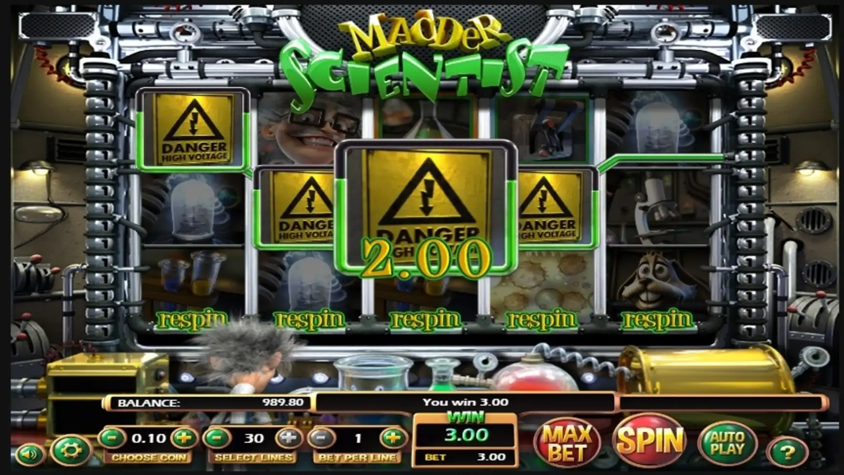 Win Money in Madder Scientist Free Slot Game by Betsoft