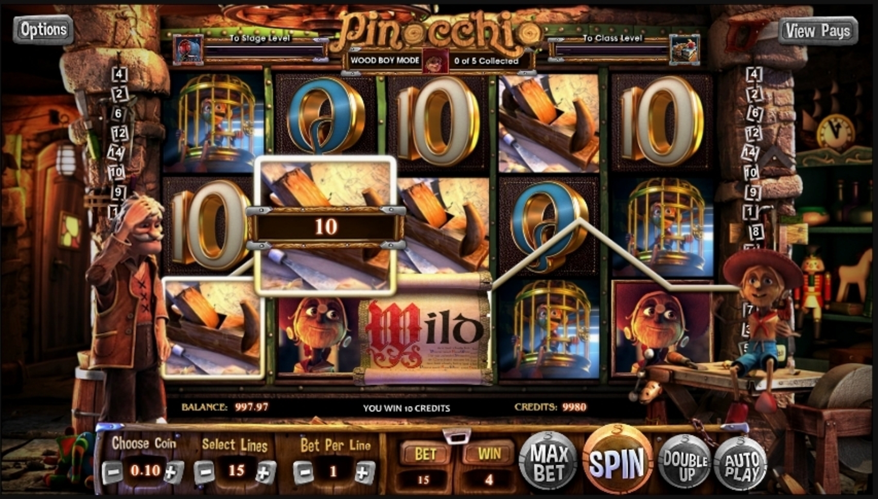 Win Money in Pinocchio Free Slot Game by Betsoft