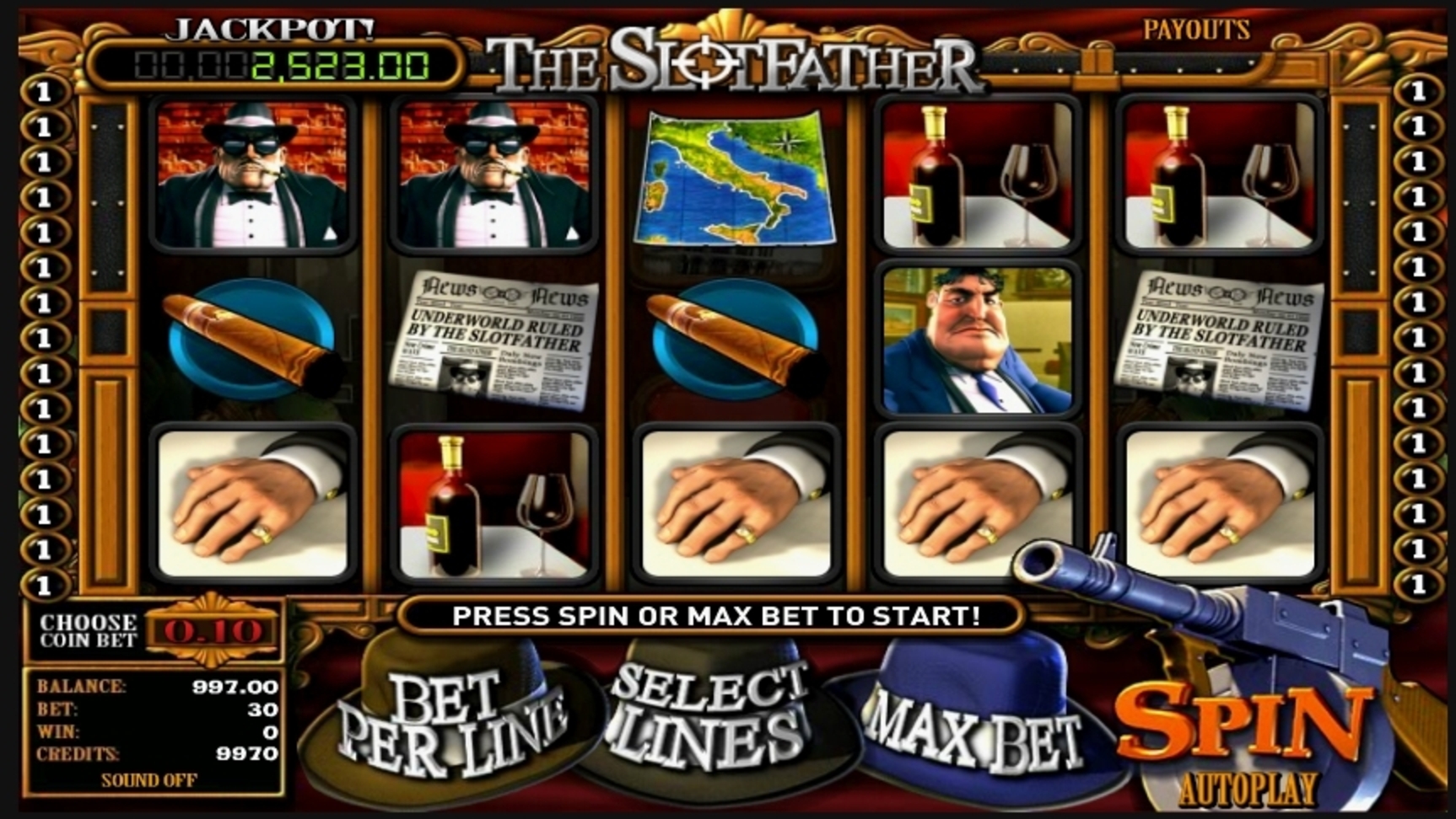 Reels in Slotfather Slot Game by Betsoft