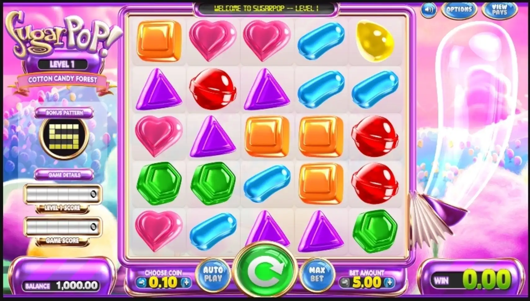 Reels in SugarPop Slot Game by Betsoft