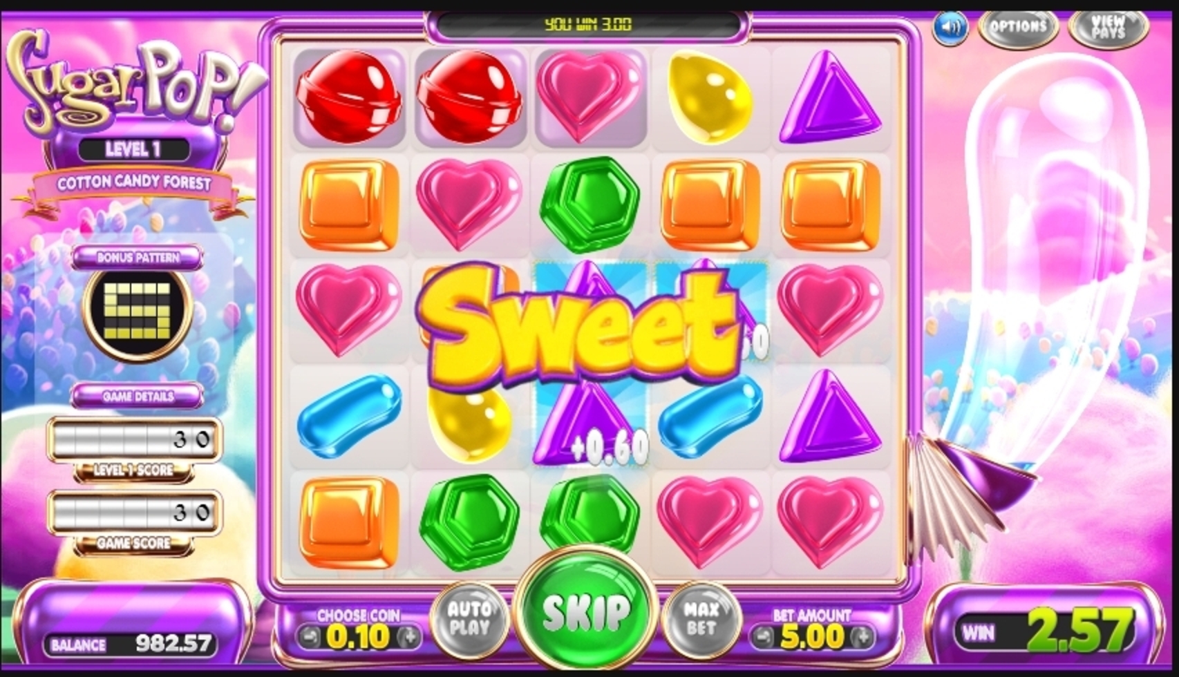 Win Money in SugarPop Free Slot Game by Betsoft