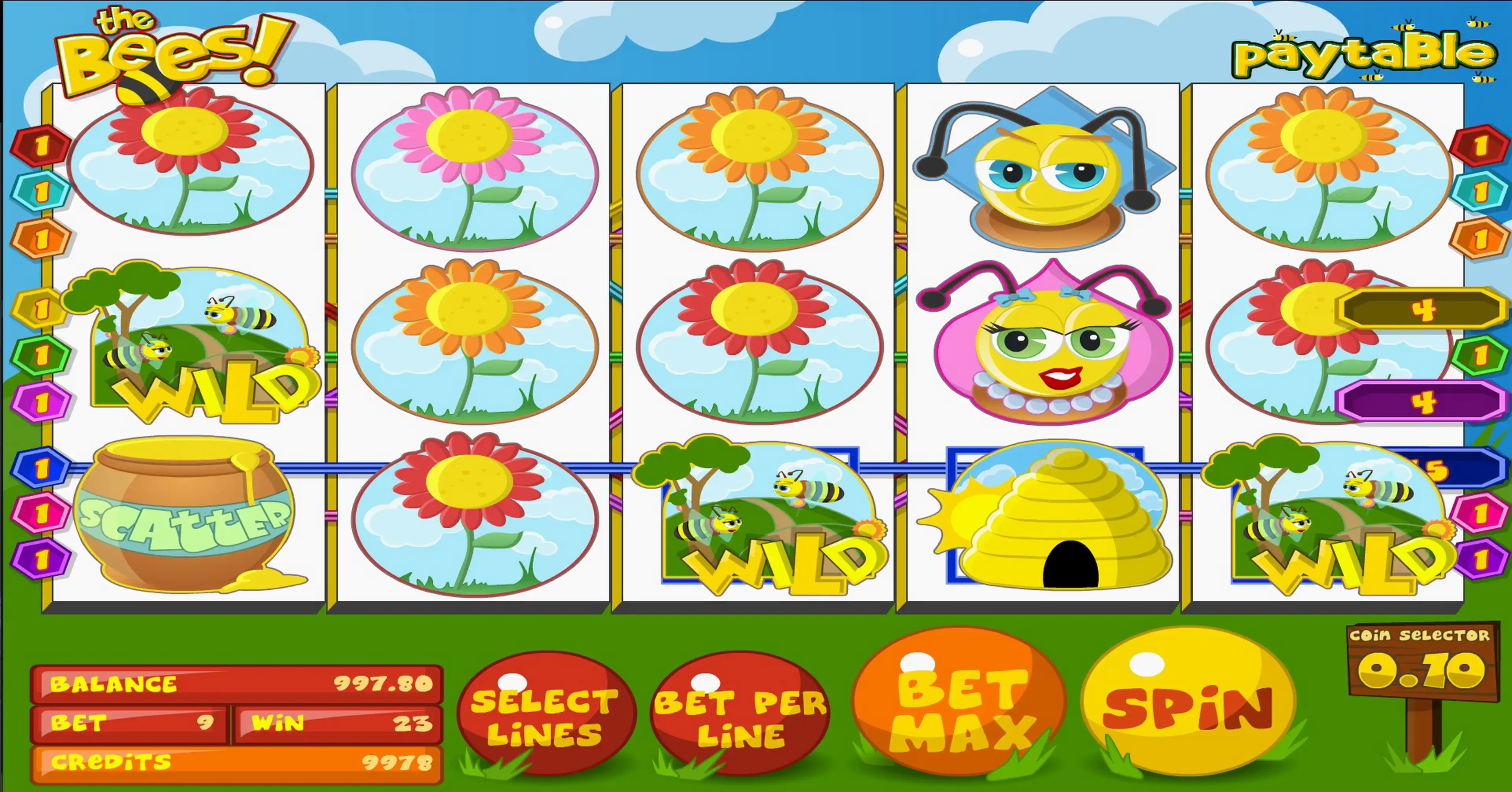 Win Money in The Bees Free Slot Game by Betsoft