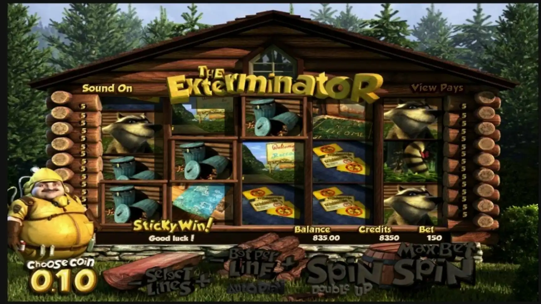 Win Money in The Exterminator Free Slot Game by Betsoft