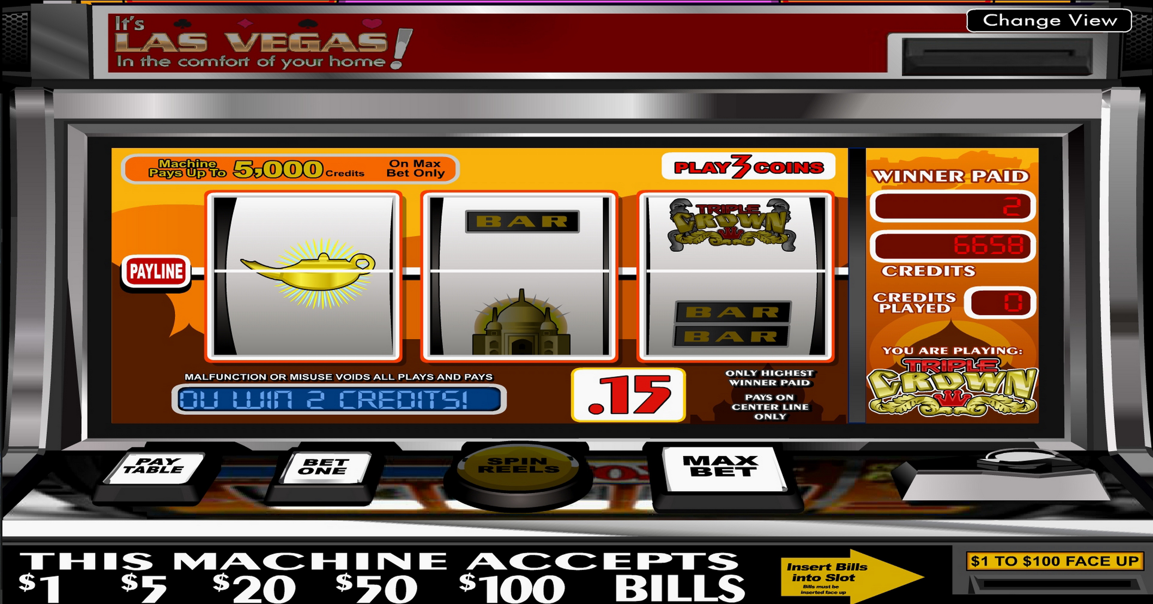 Win Money in Triple Crown Free Slot Game by Betsoft
