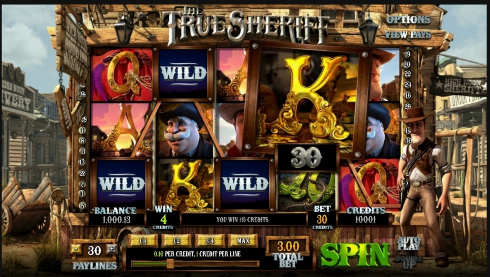 Win Money in True Sheriff Free Slot Game by Betsoft