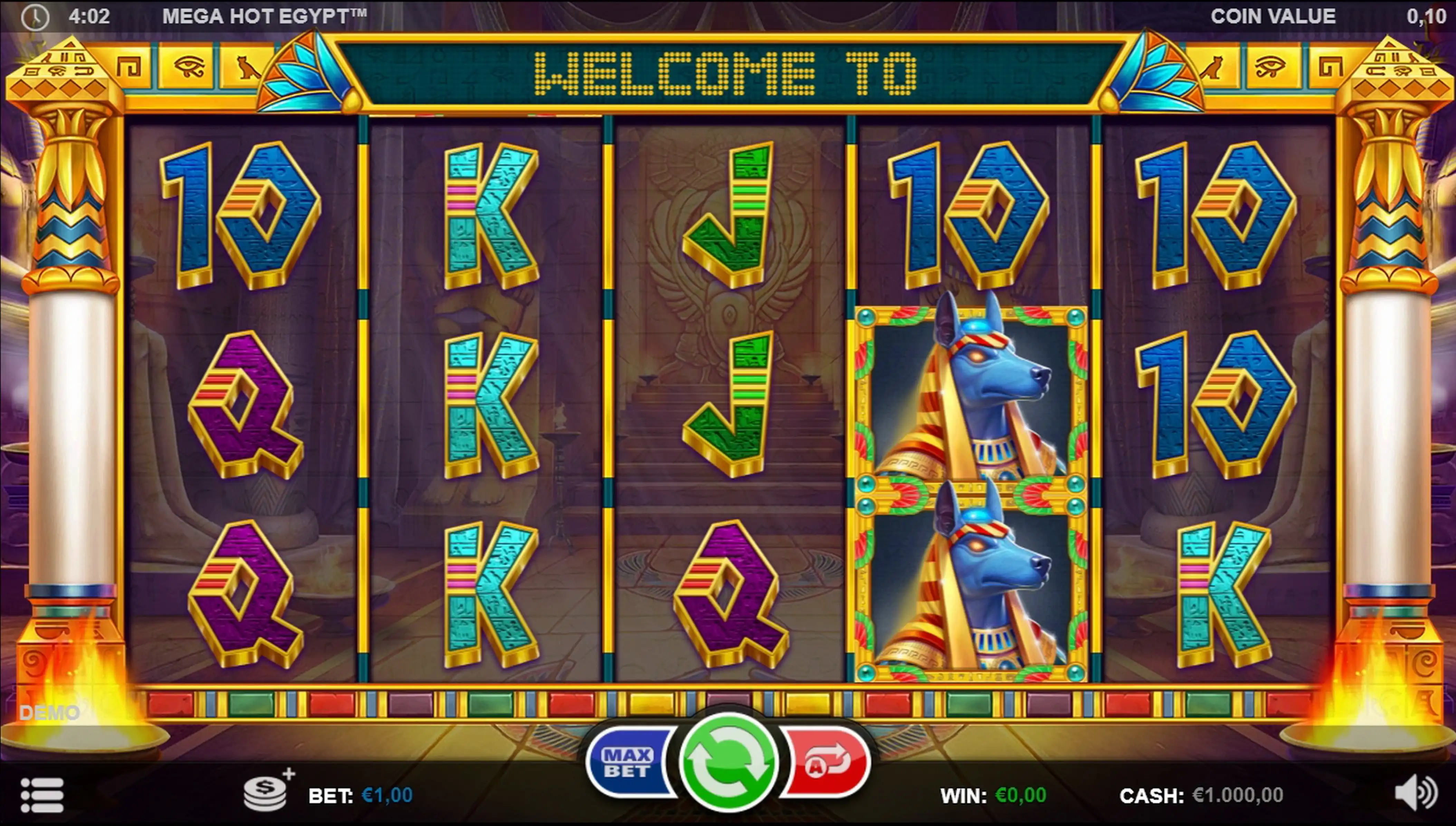 Reels in Mega Hot Egypt Slot Game by Betsson Group