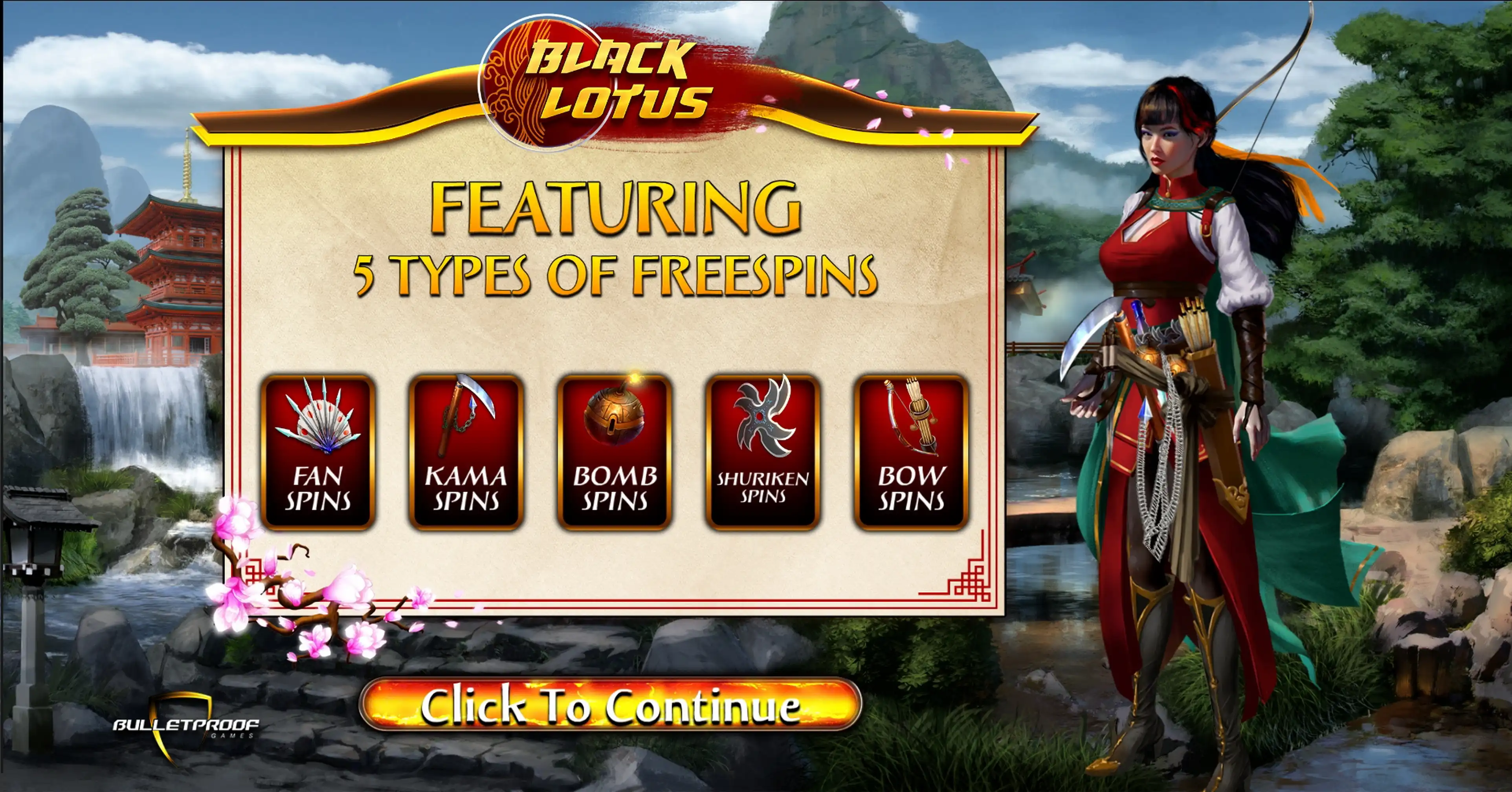 Play Black Lotus Free Casino Slot Game by Bulletproof Games