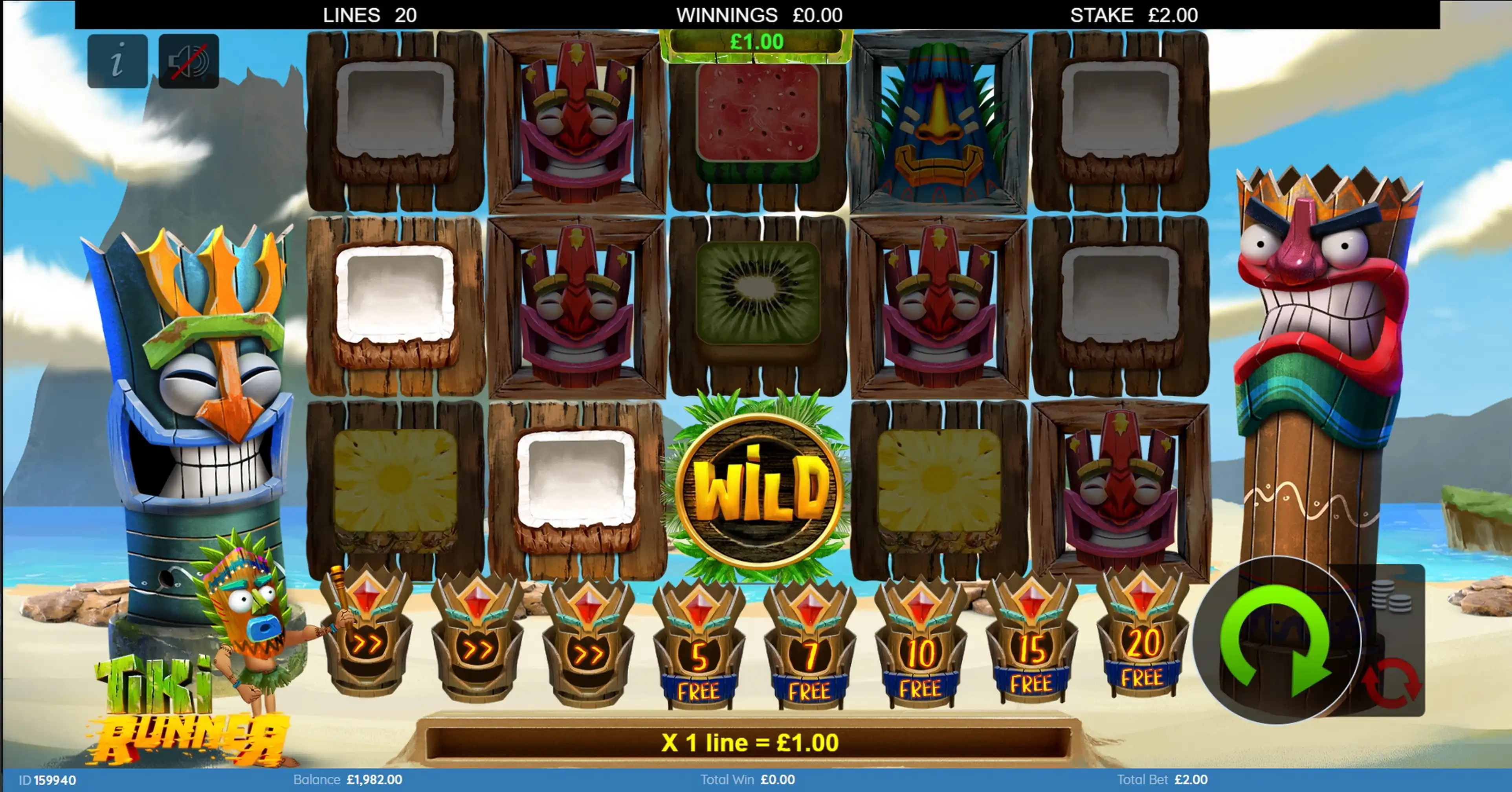 Win Money in Tiki Runner Free Slot Game by Bulletproof Games