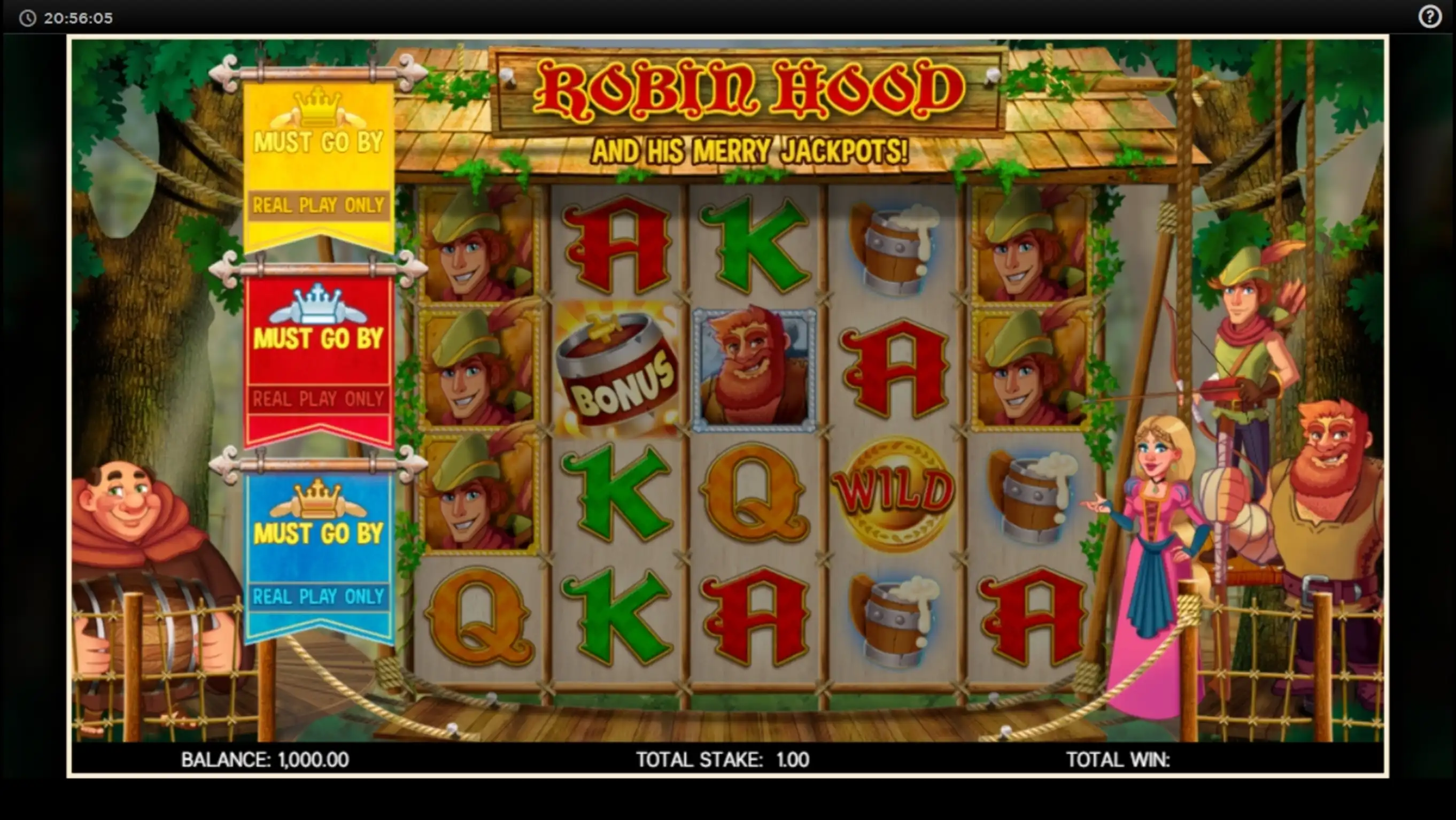 Reels in Robin Hood Slot Game by CORE Gaming