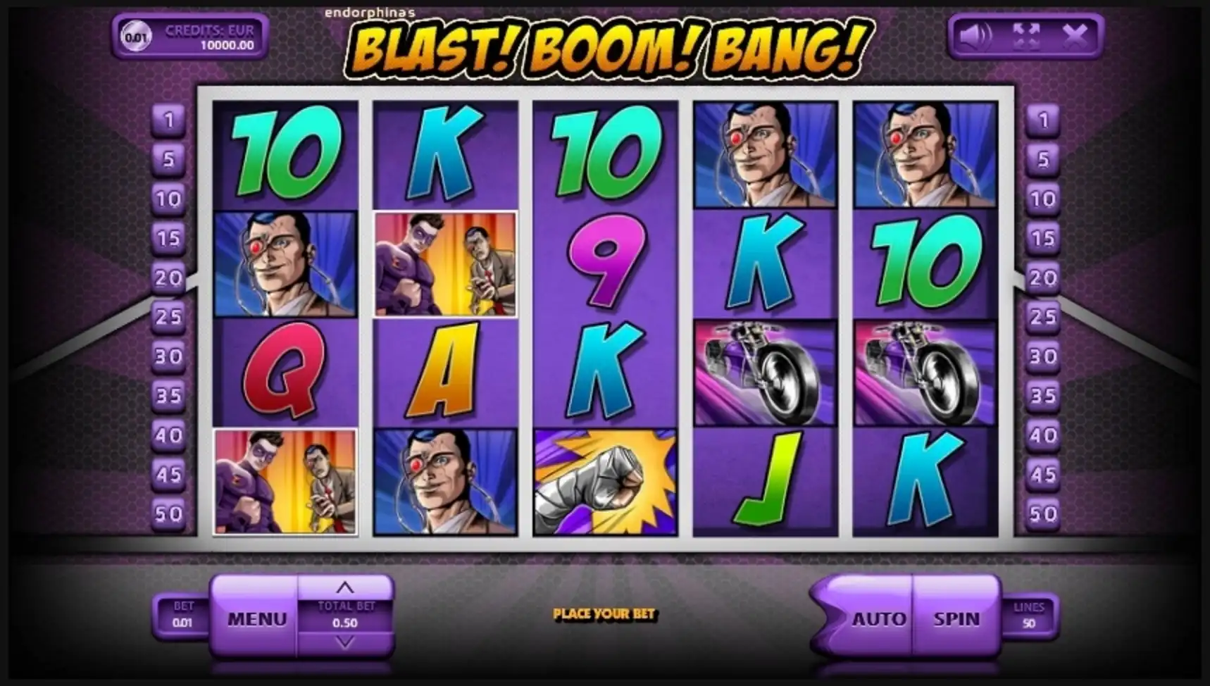 Reels in Blast Boom Bang Slot Game by Endorphina