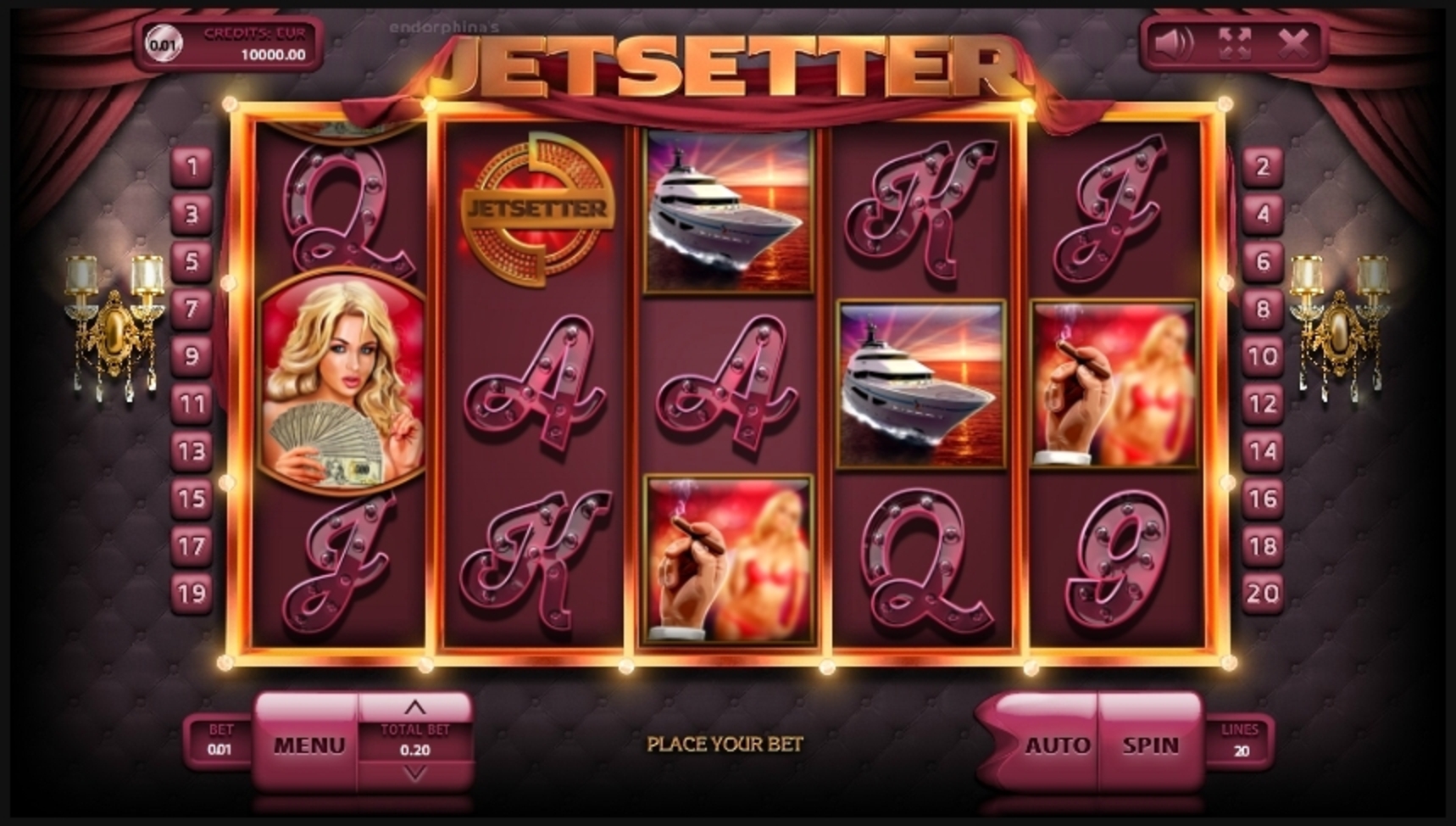 Reels in Jetsetter Slot Game by Endorphina