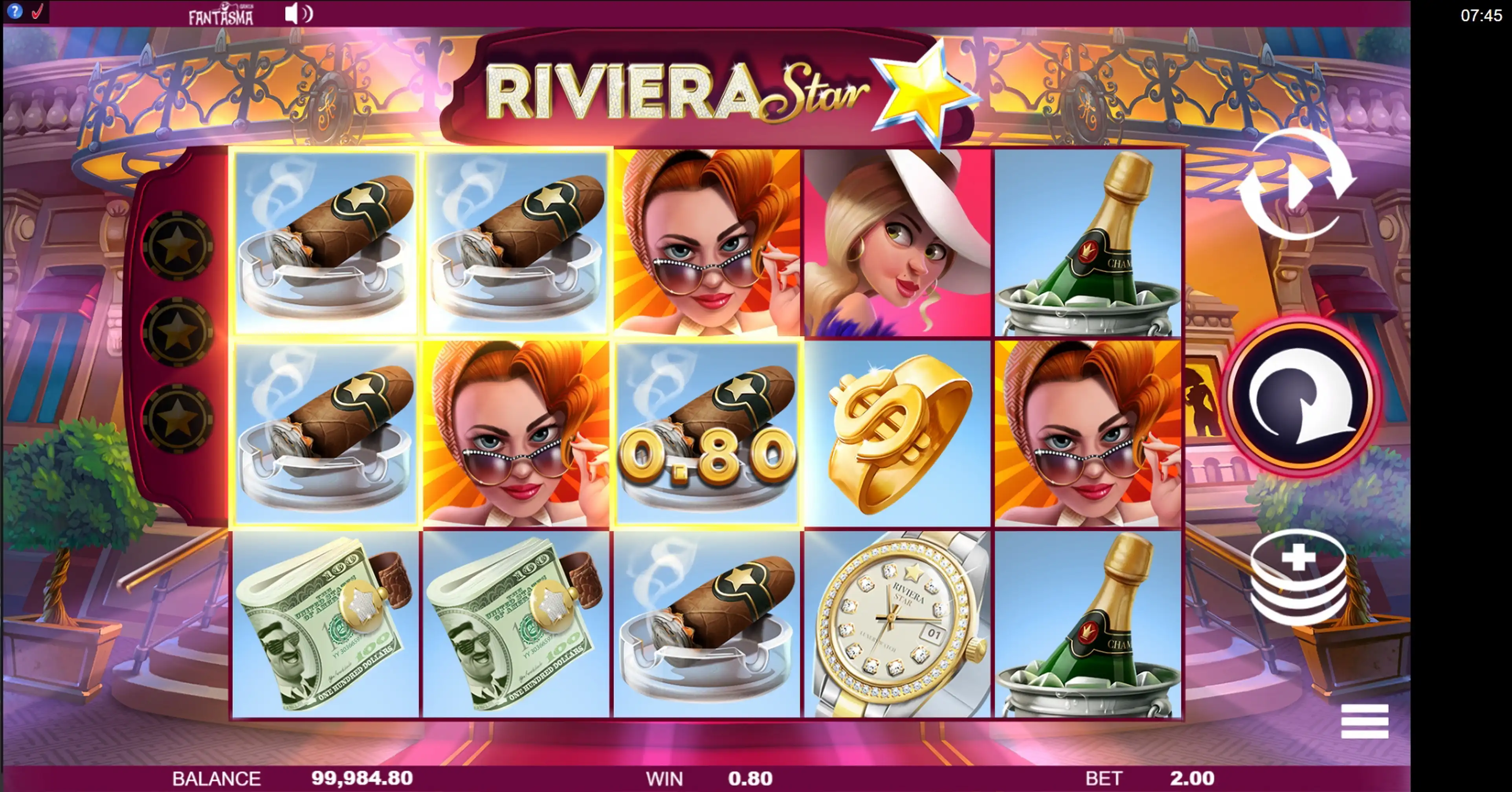 Win Money in Riviera Star Free Slot Game by Fantasma Games