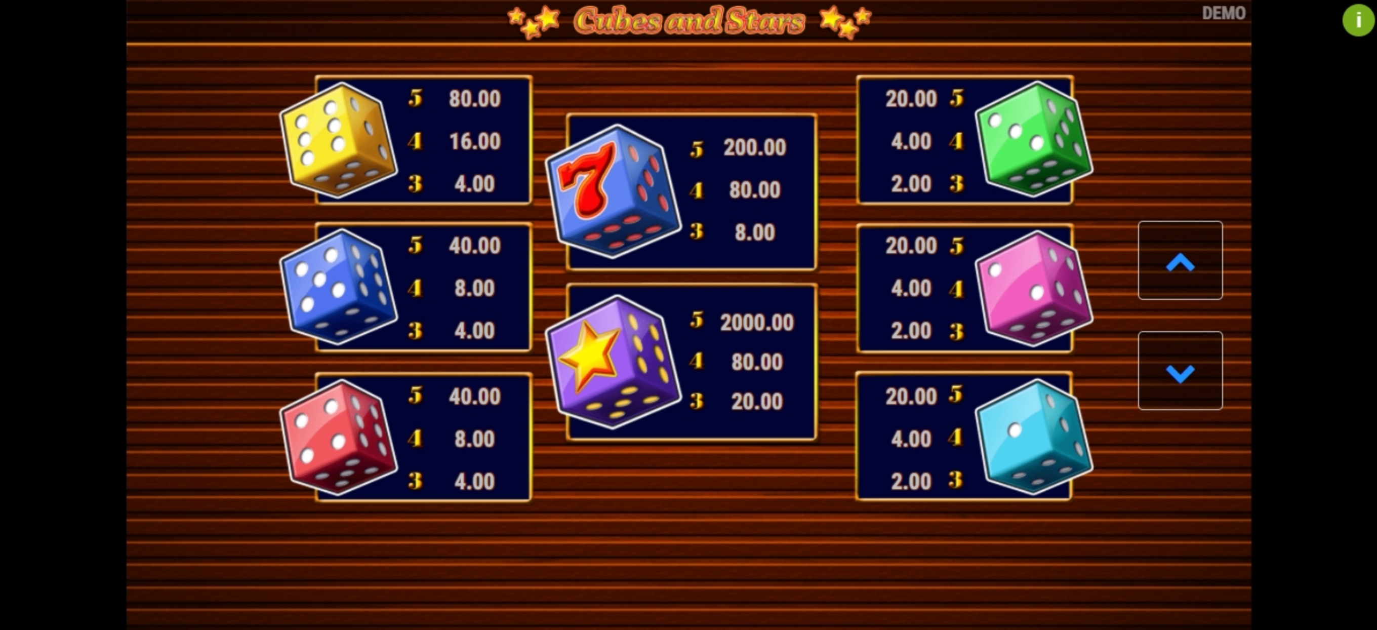 Info of Cubes and Stars Slot Game by Fazi Gaming