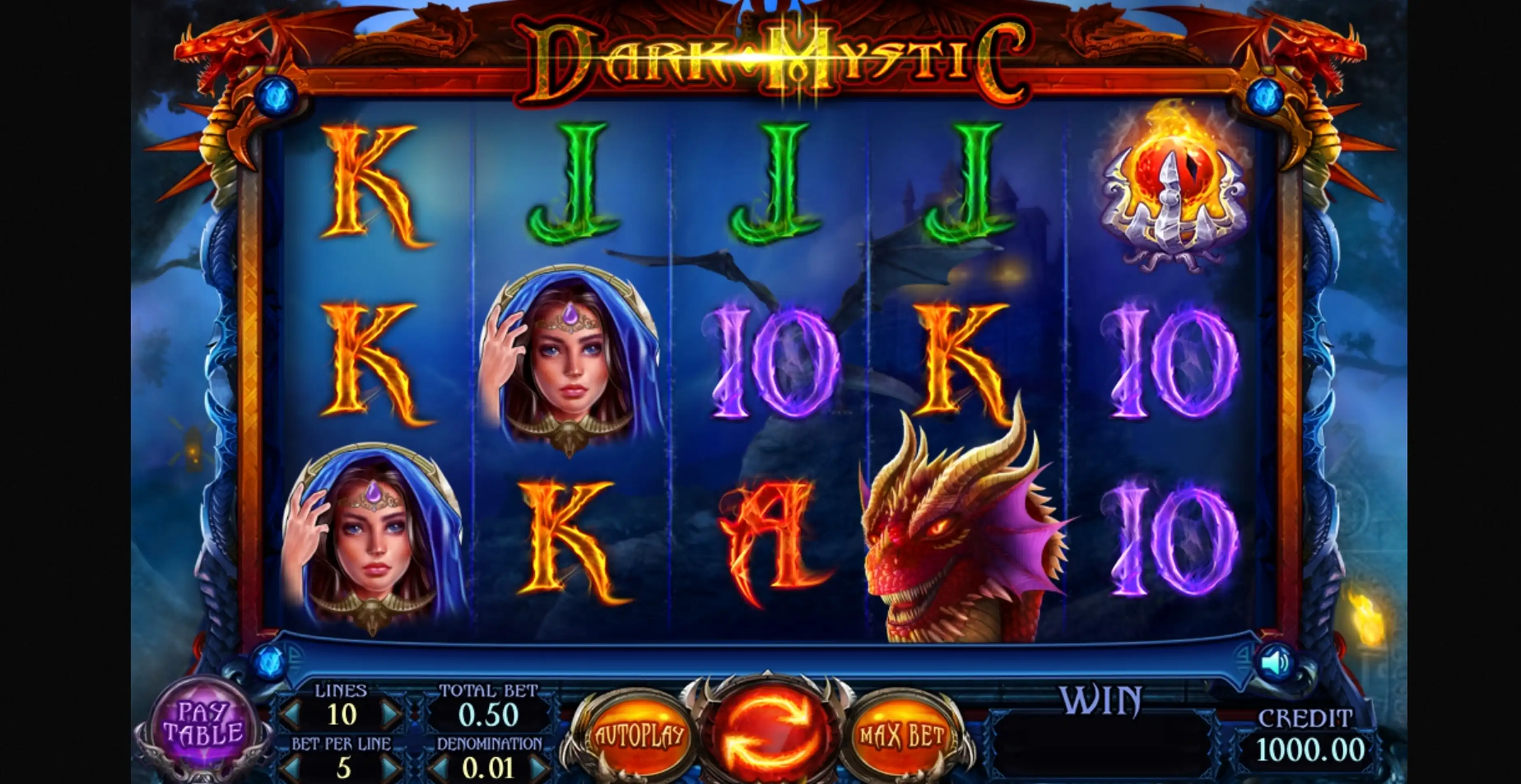 Reels in Dark Mystic Slot Game by Felix Gaming