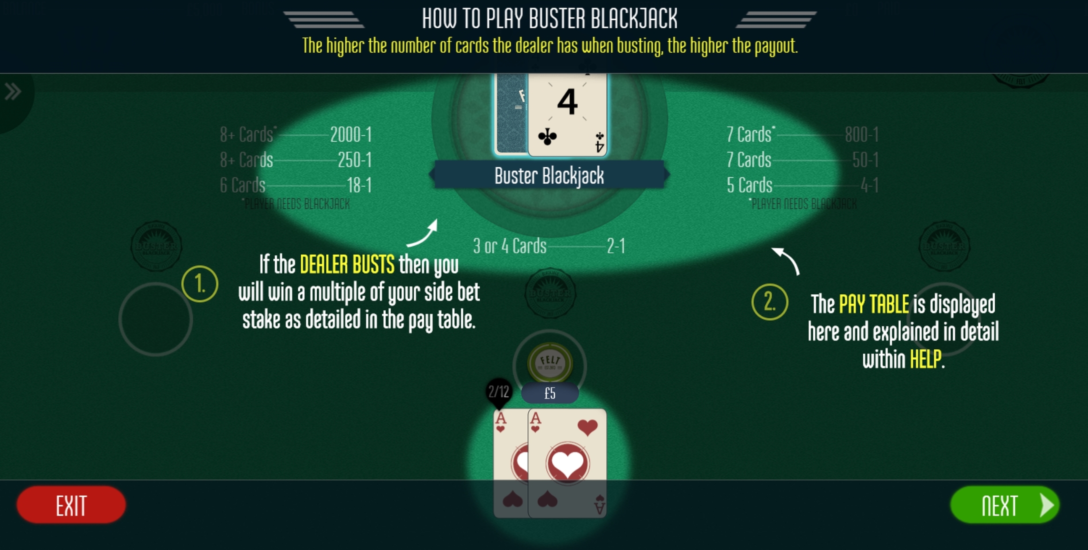 Info of Buster Blackjack Slot Game by Felt