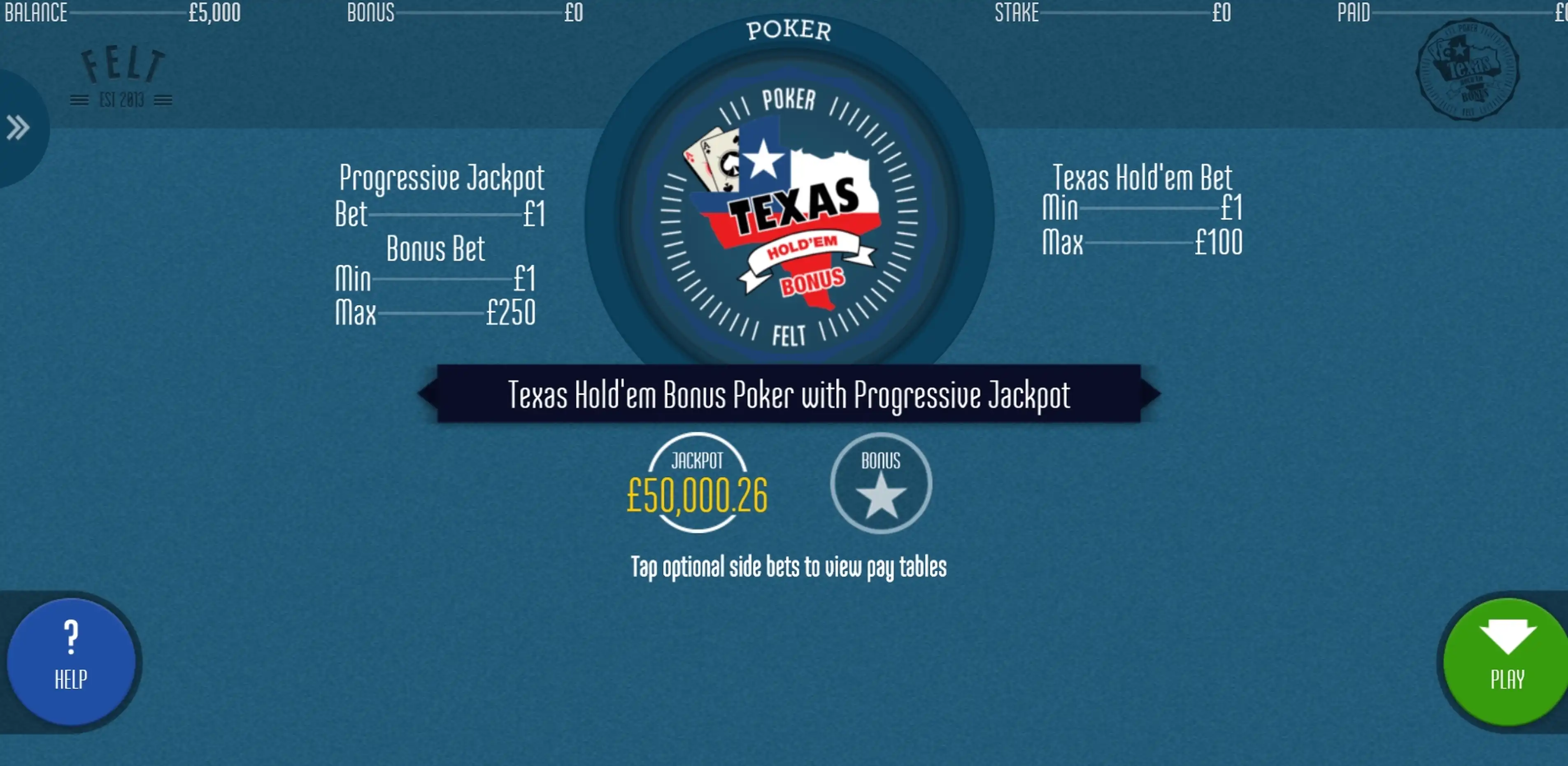 Reels in Texas Hold'em Bonus Slot Game by Felt