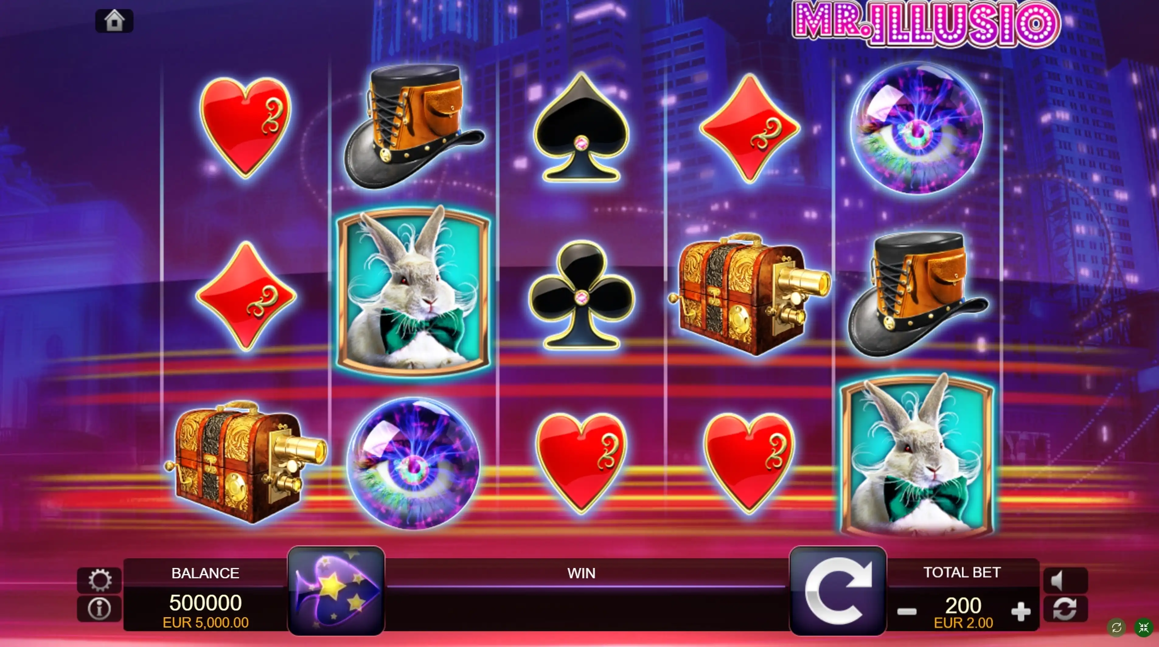 Reels in Mr. Illusio Slot Game by FUGA Gaming