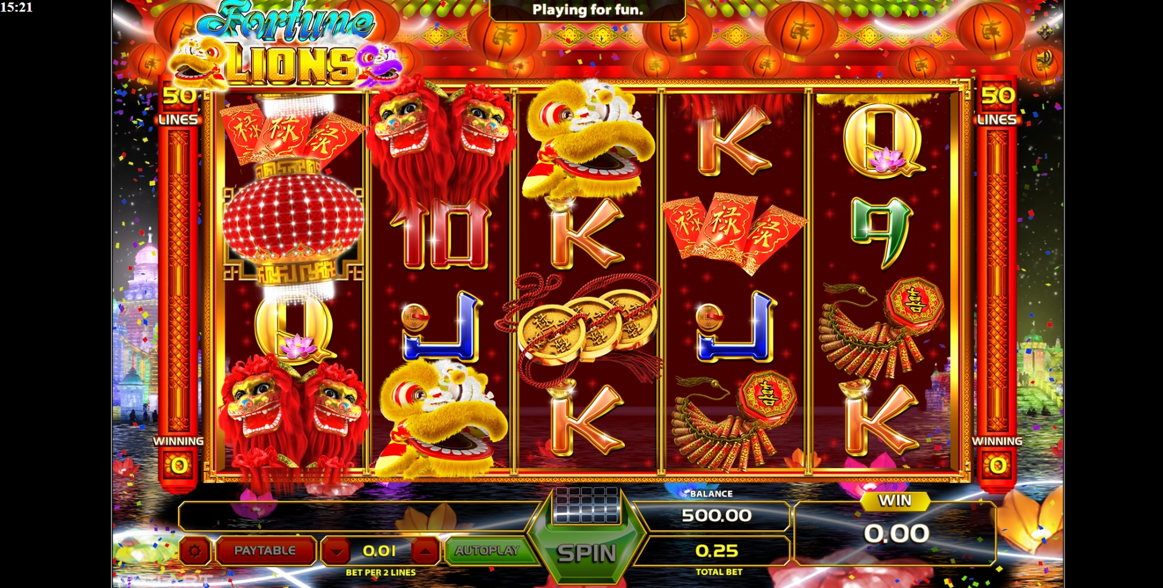 Reels in Fortune Lions Slot Game by GameArt