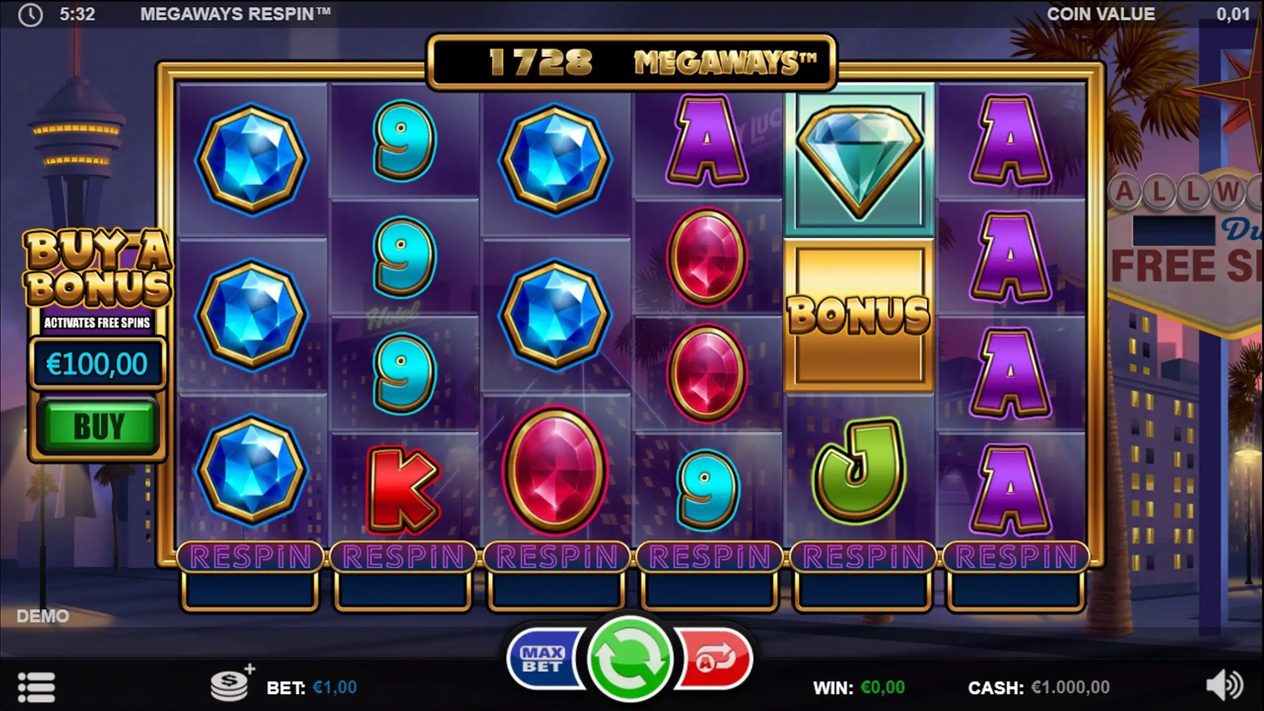 Reels in Megaways Respin Slot Game by Games Inc