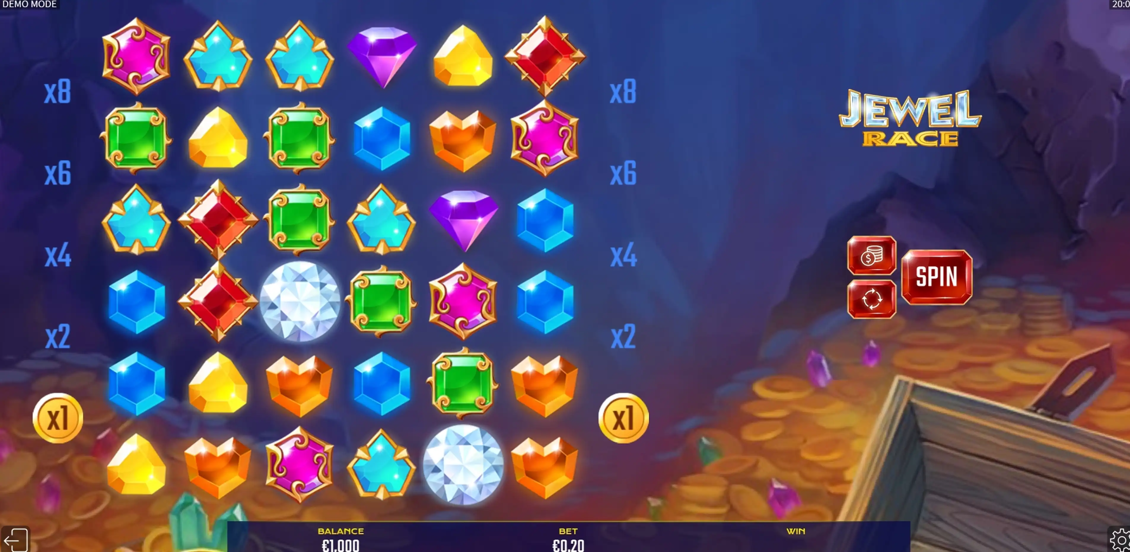 Reels in Jewel Race Slot Game by Golden Hero