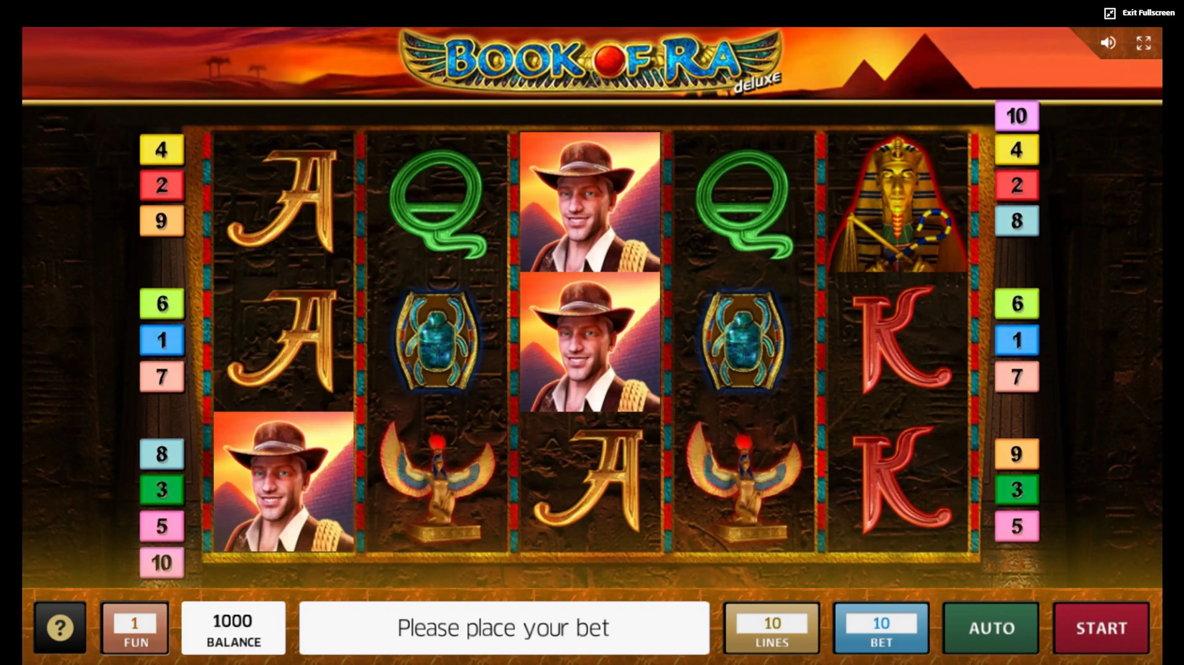 Reels in Book of Ra Slot Game by Greentube