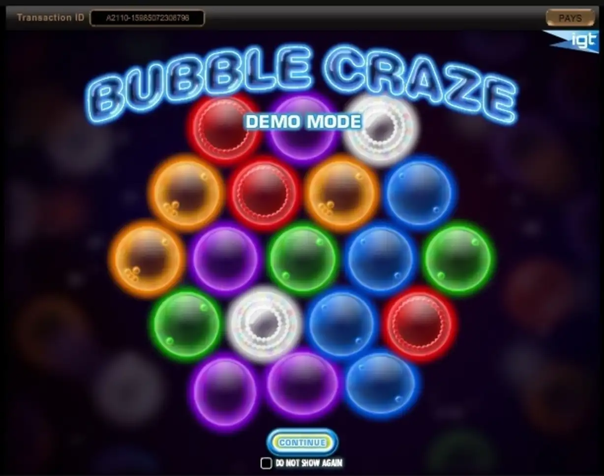 Play Bubble Craze Free Casino Slot Game by IGT