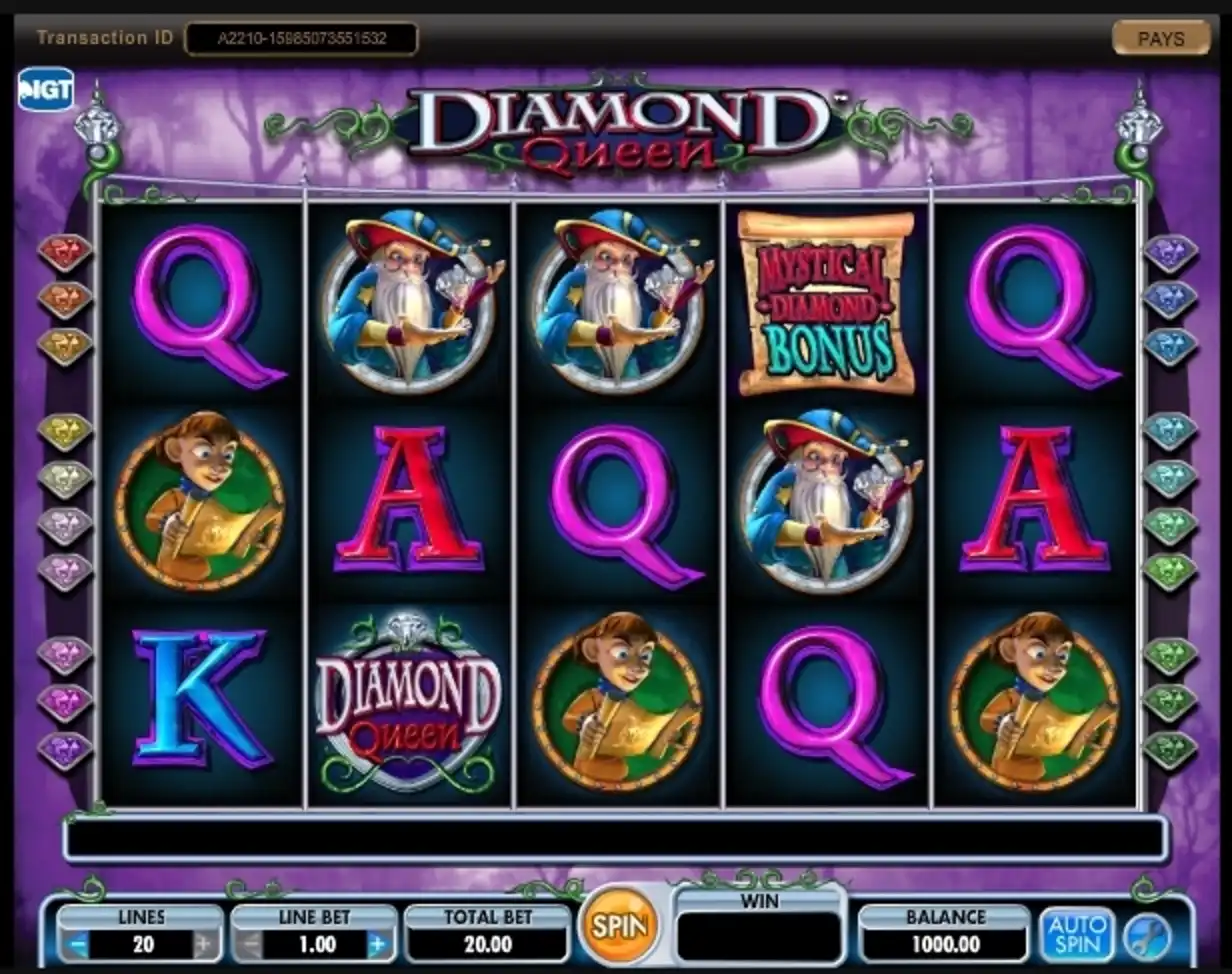 Reels in Diamond Queen Slot Game by IGT