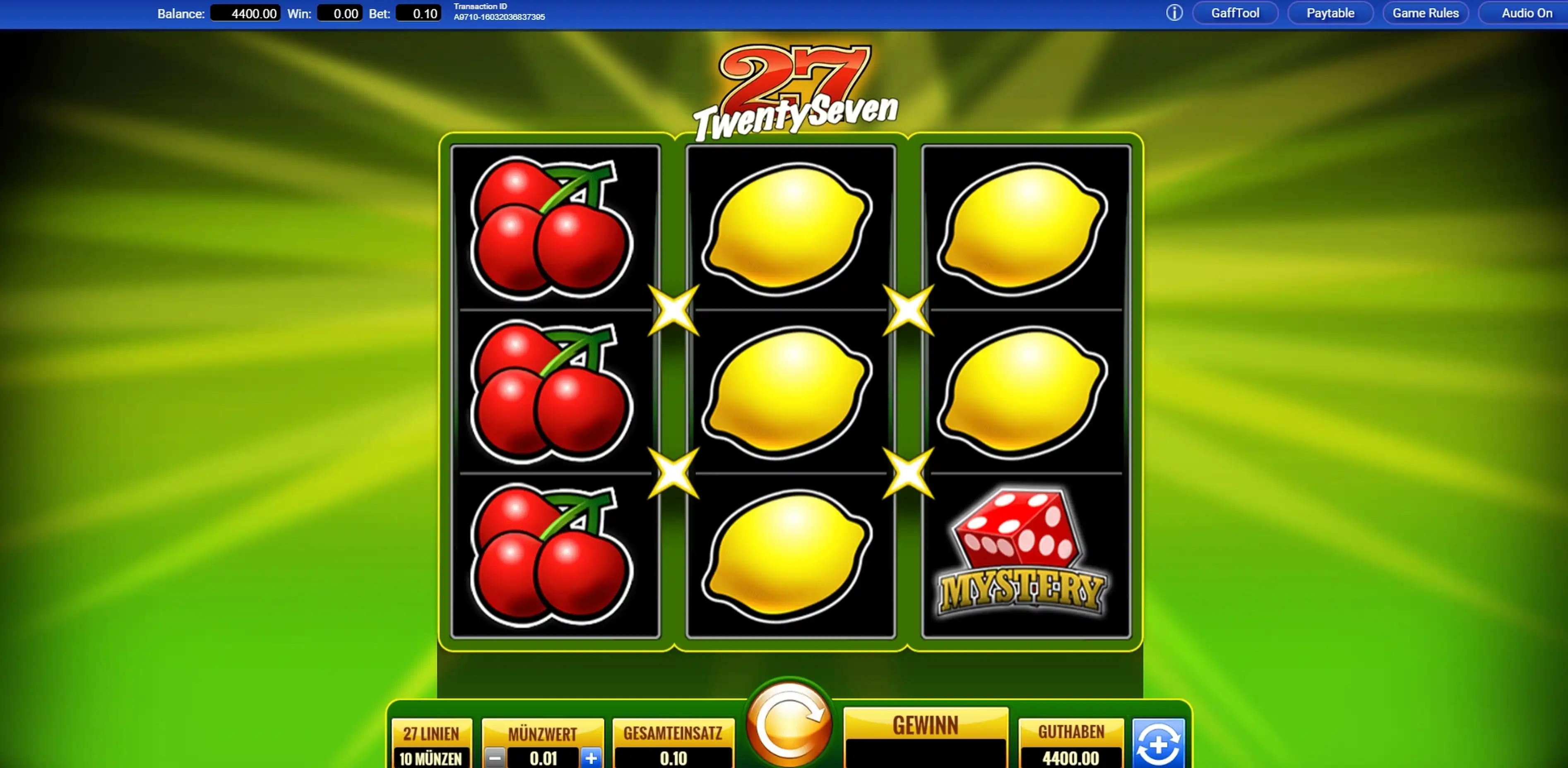 Reels in Twenty Seven Slot Game by IGT