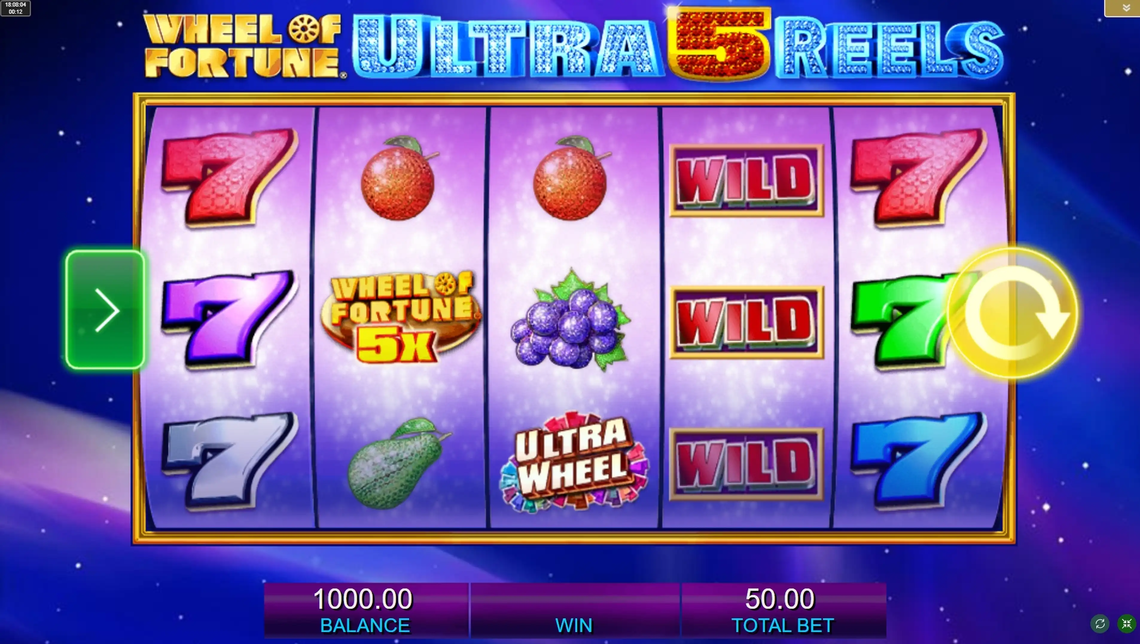 Reels in Wheel of Fortune Ultra 5 reels Slot Game by IGT