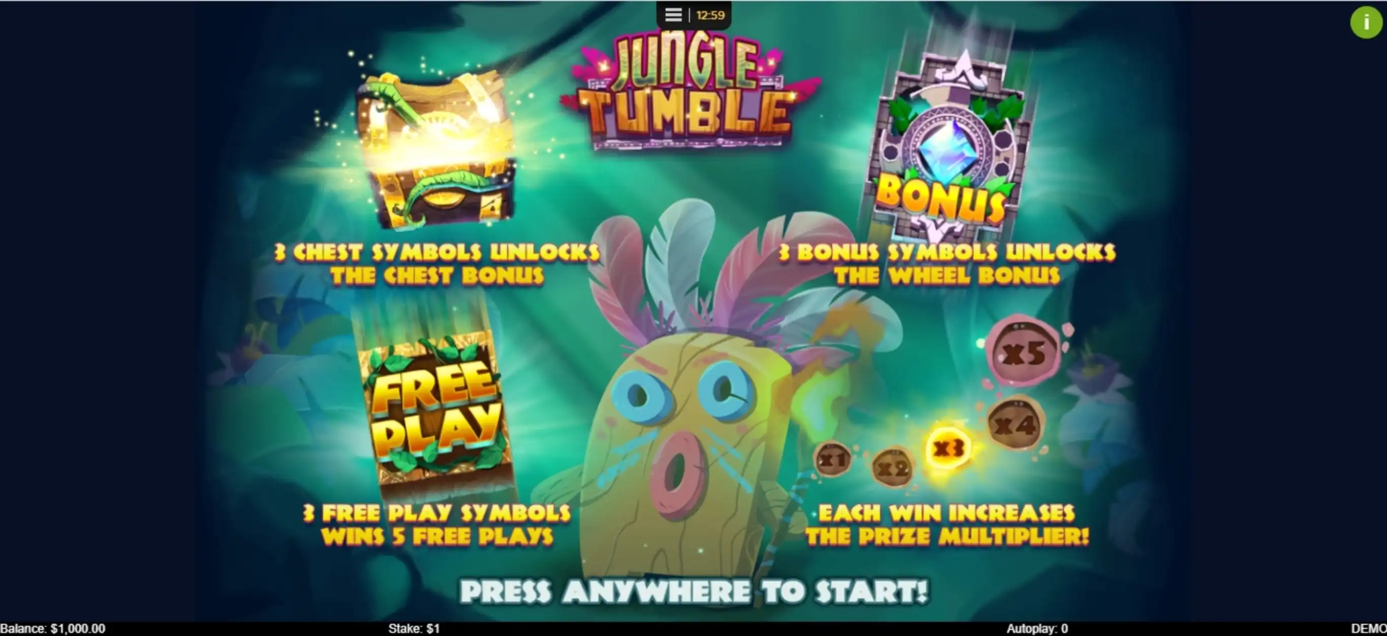 Play Jungle Tumble Free Casino Slot Game by IWG