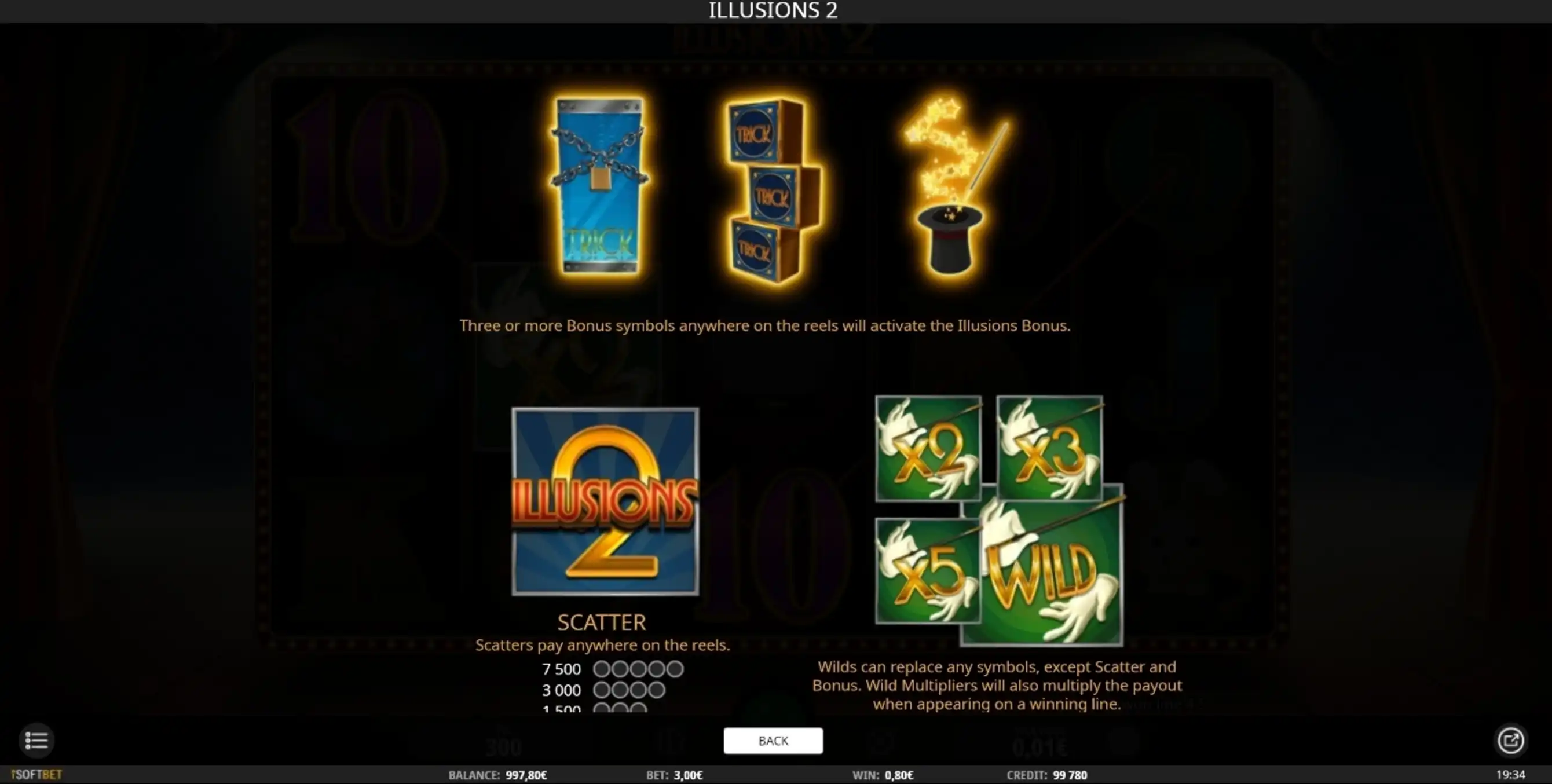 Info of Illusions 2 Slot Game by iSoftBet