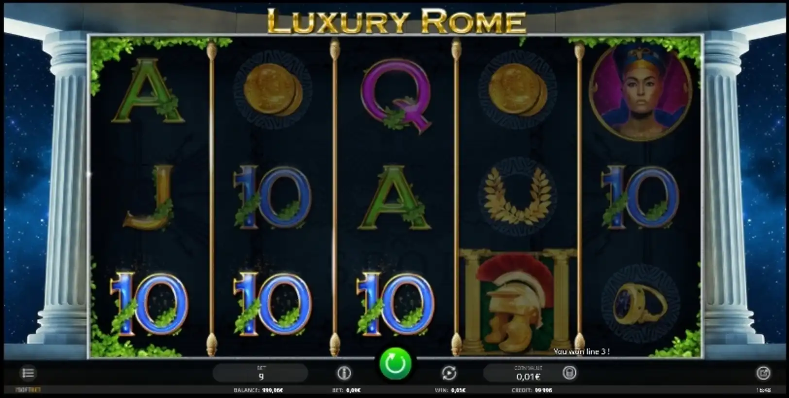 Win Money in Luxury Rome Free Slot Game by iSoftBet