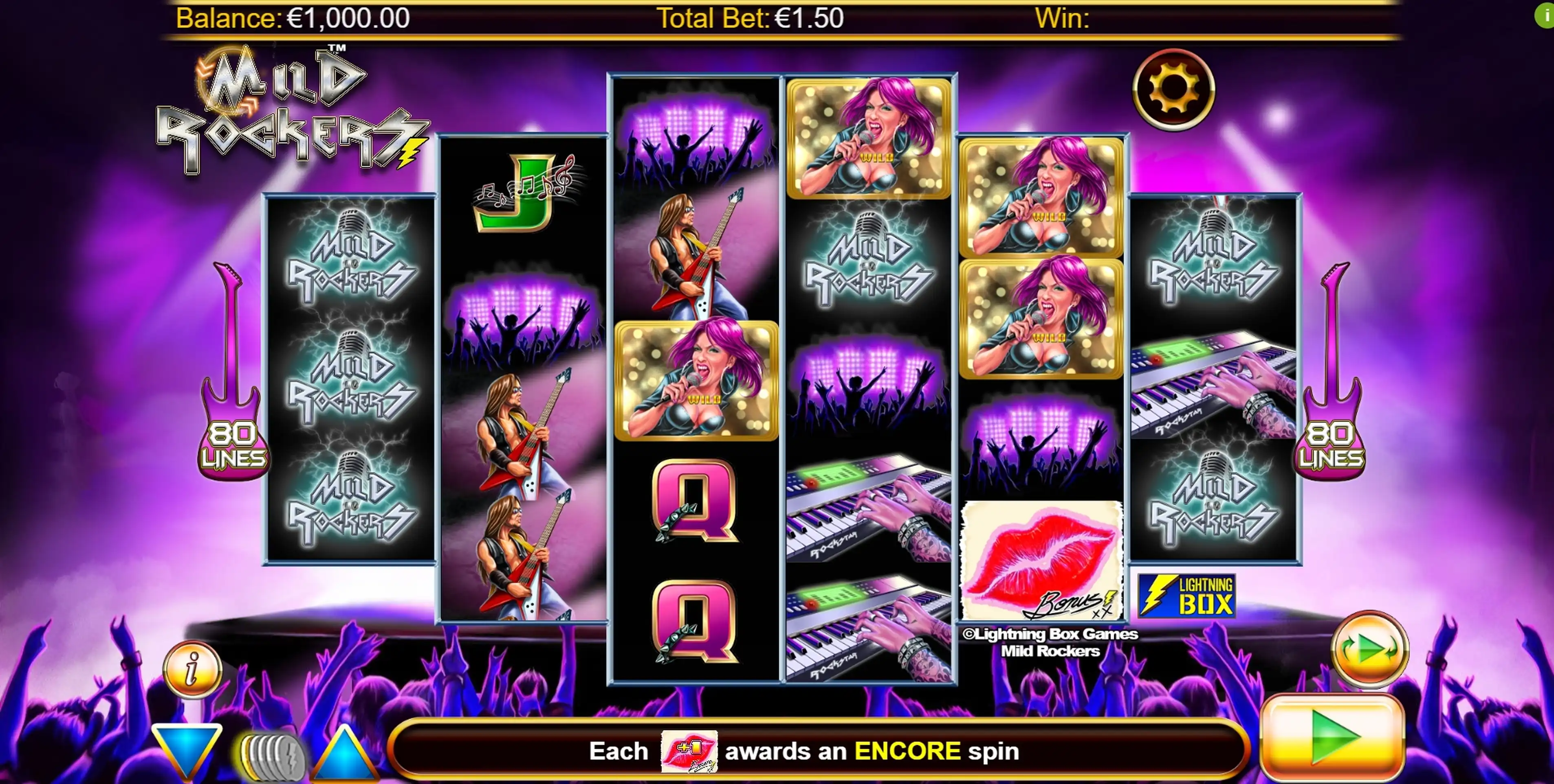 Reels in Mild Rockers Slot Game by Lightning Box