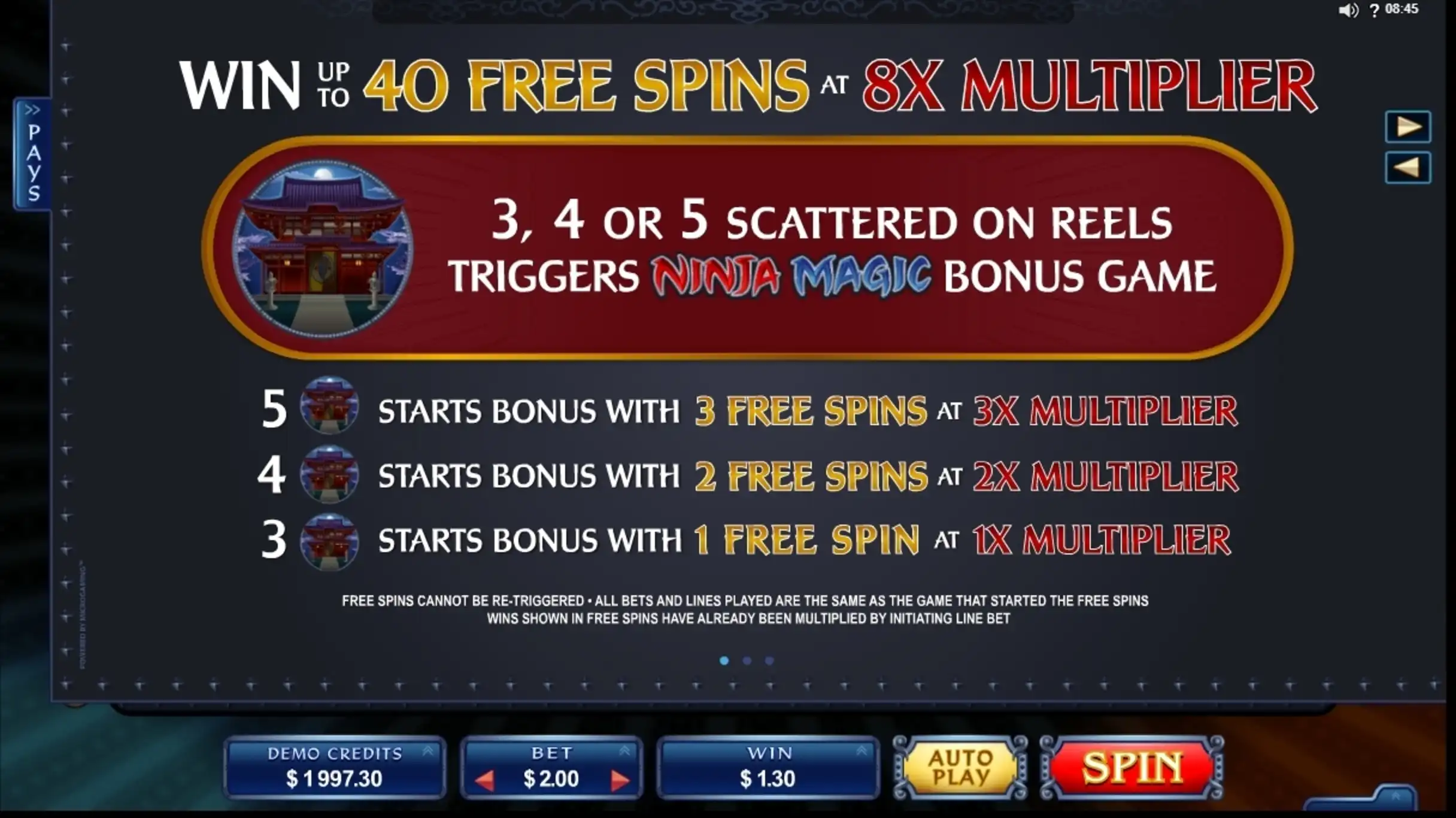 Info of Ninja Magic Slot Game by MahiGaming