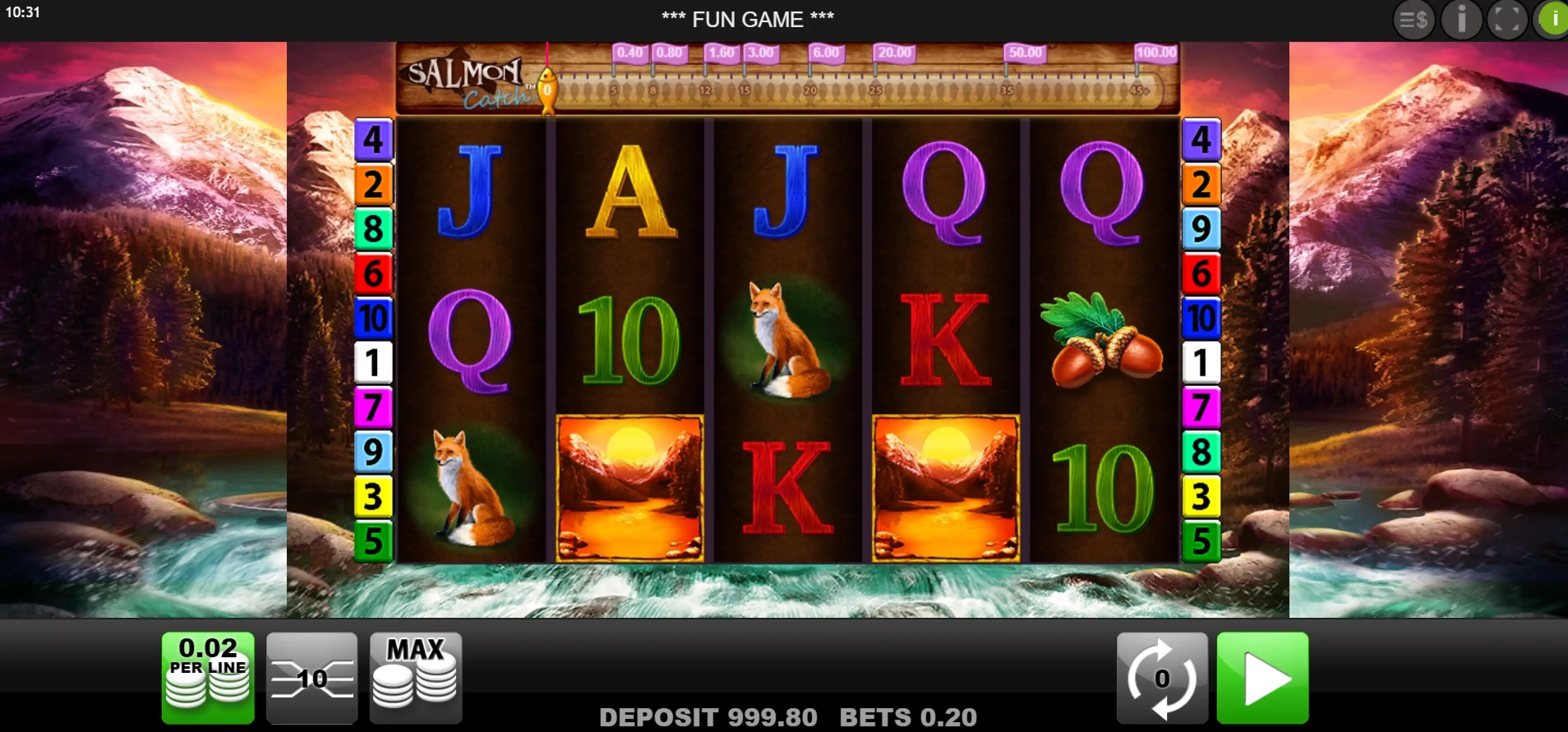 Reels in Salmon Catch Slot Game by Merkur Gaming